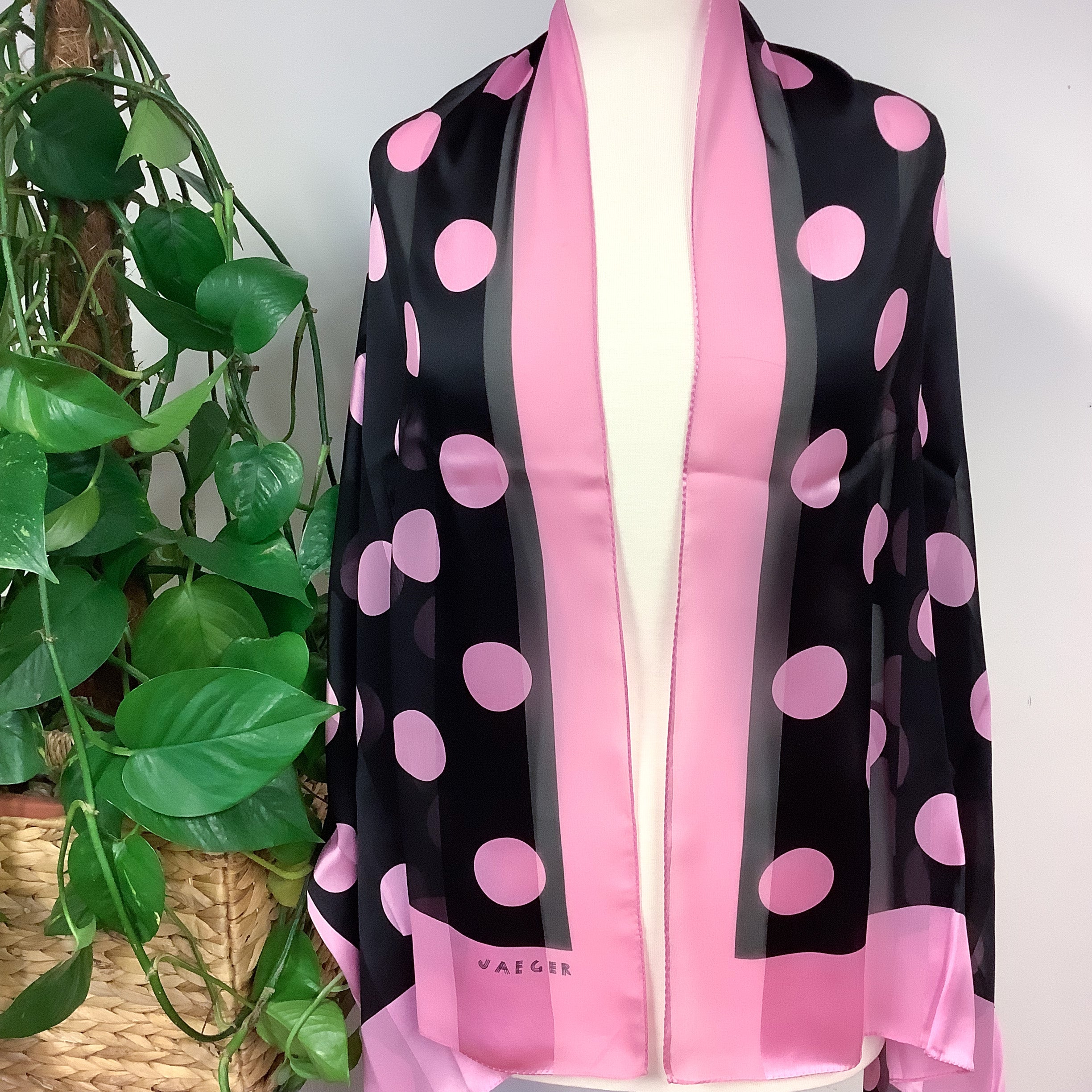 Jaeger Spotty Long Silk Scarf