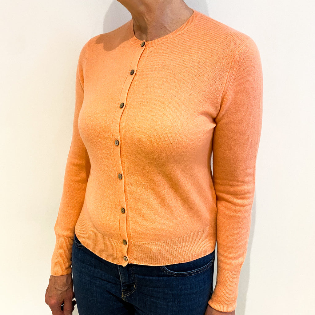 Soft Crab Pink Cashmere Crew Neck Cardigan Medium