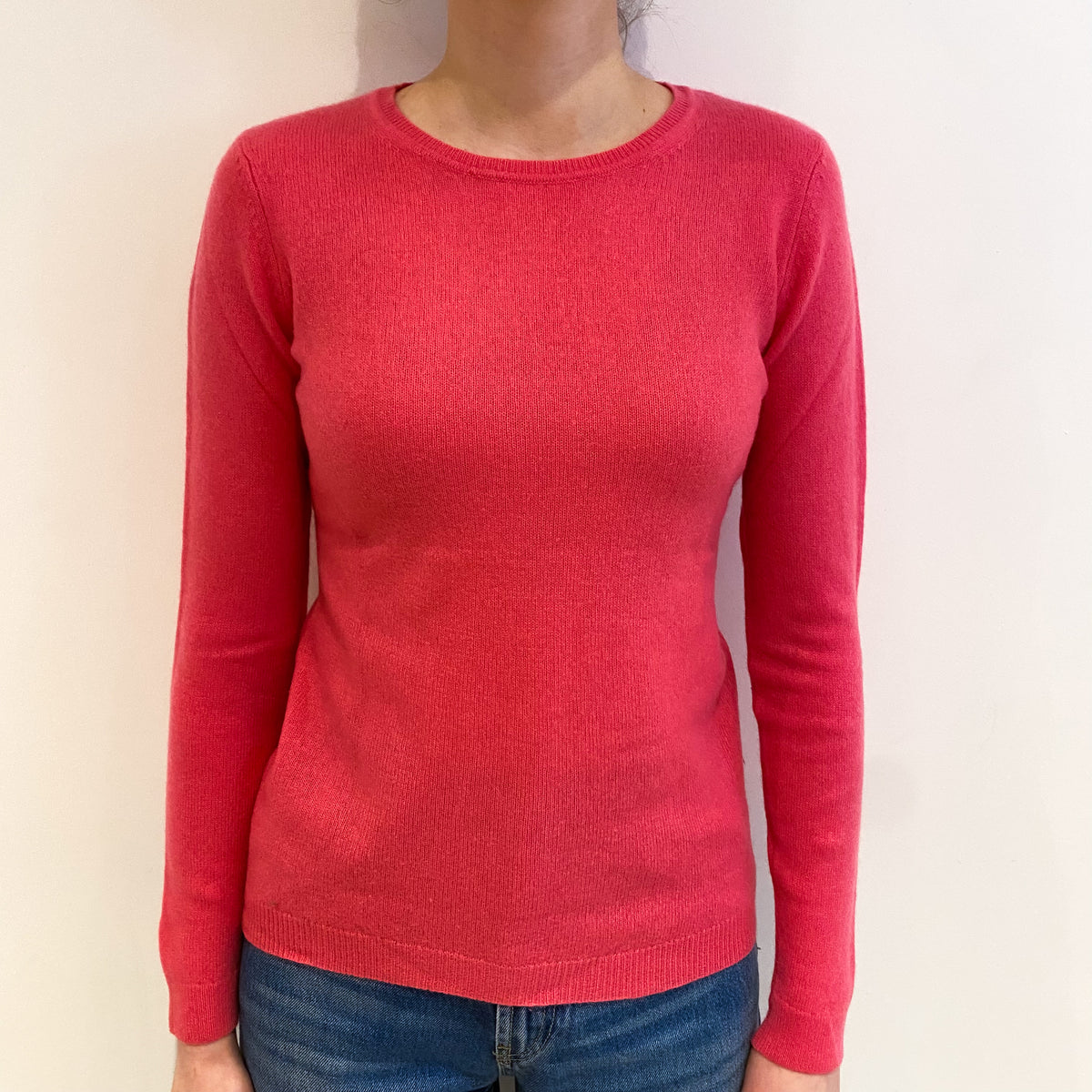 Lupin Pink Cashmere Crew Neck Jumper Extra Small