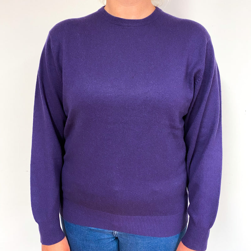 Pansy Purple Cashmere Crew Neck Jumper Large