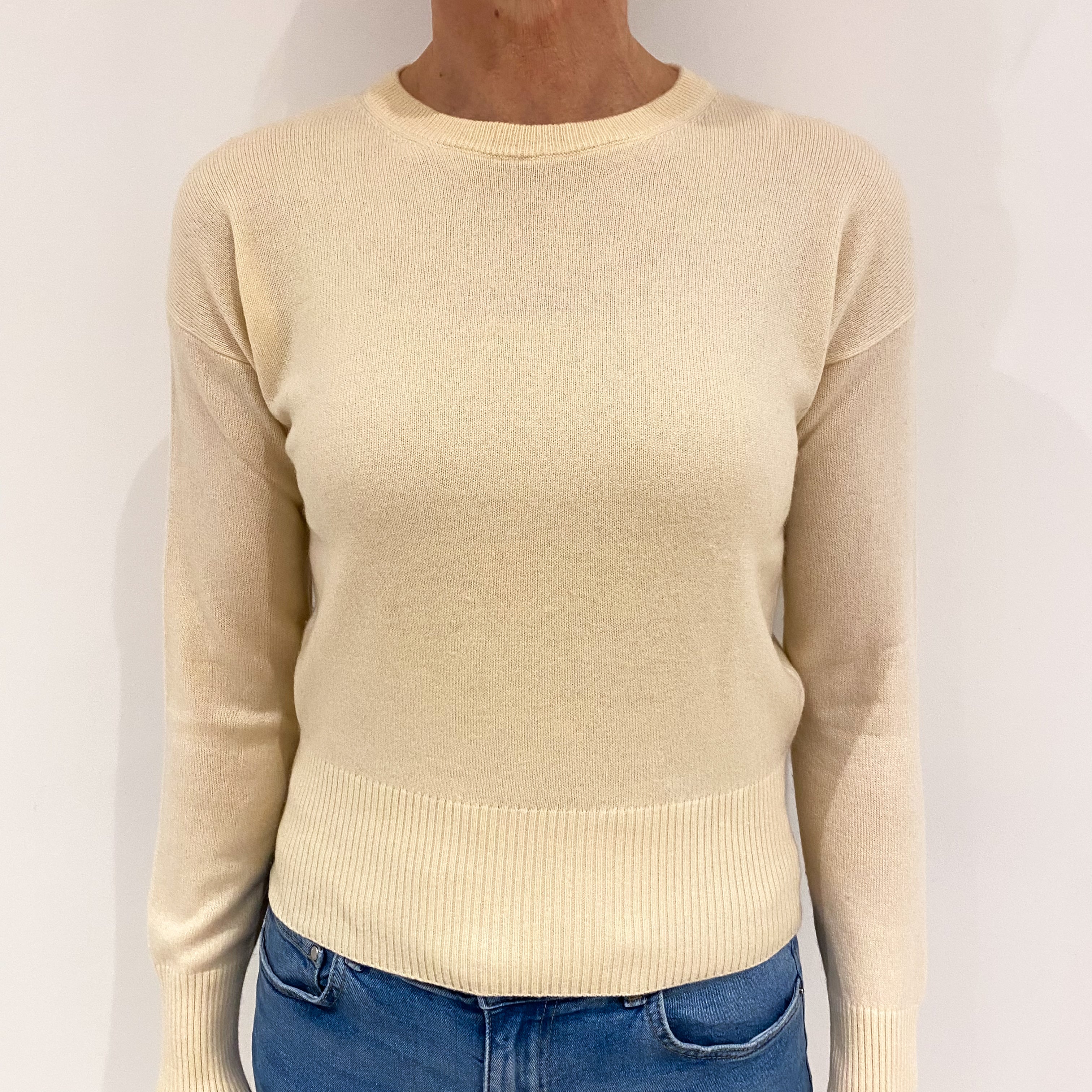 Cream Cashmere Crew Neck Jumper Small