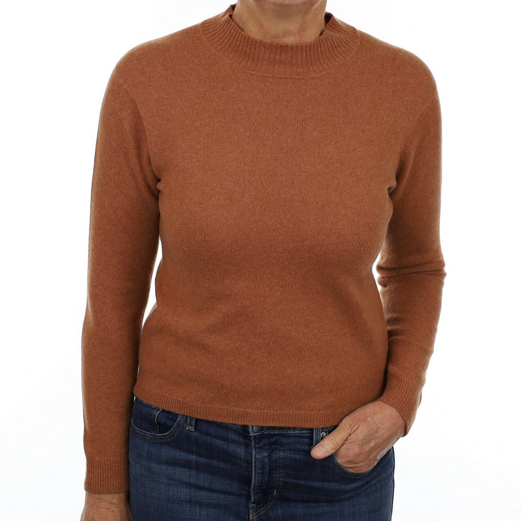 Cinnamon Brown Cashmere Turtle Neck Jumper Medium