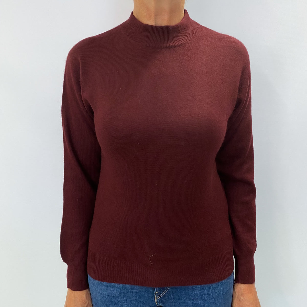Mulberry Purple Cashmere Polo Neck Jumper Medium