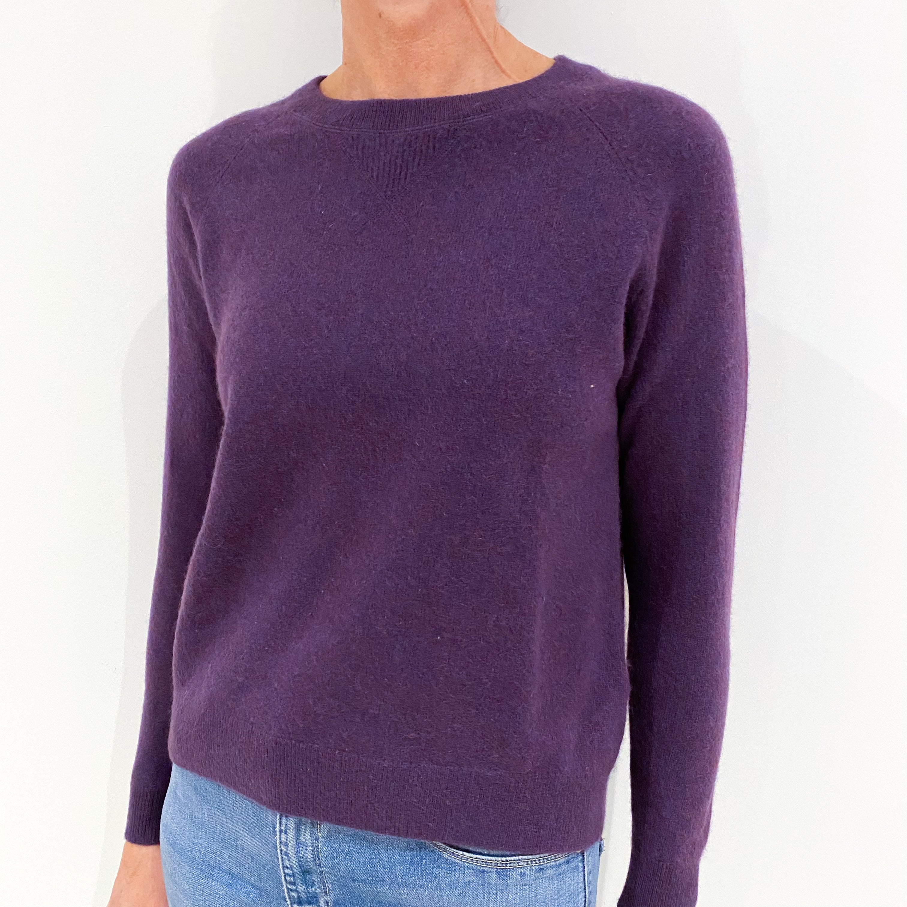 Deep Purple Cashmere Sweatshirt Style Jumper Small