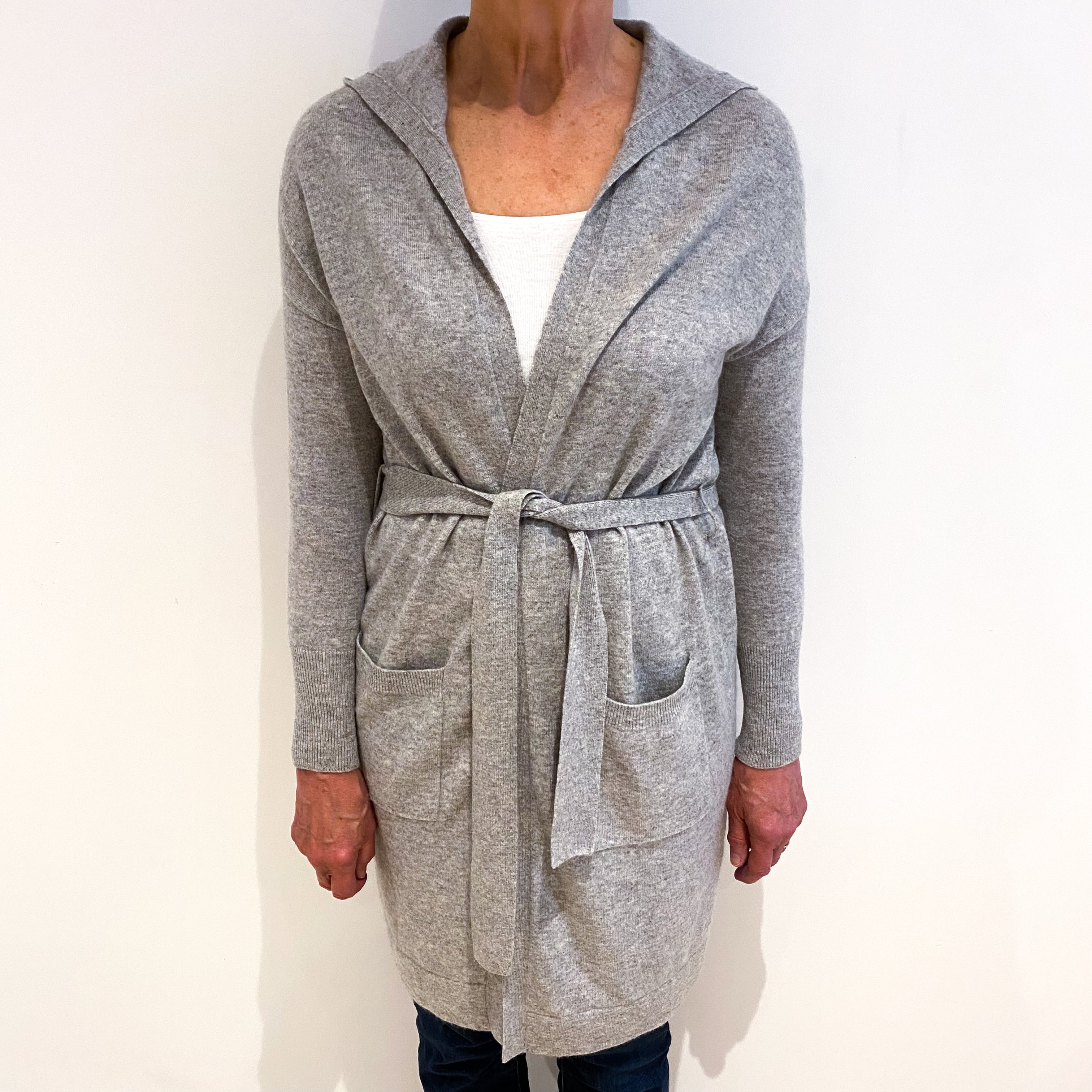 Smoke Grey Cashmere Dressing Gown Medium