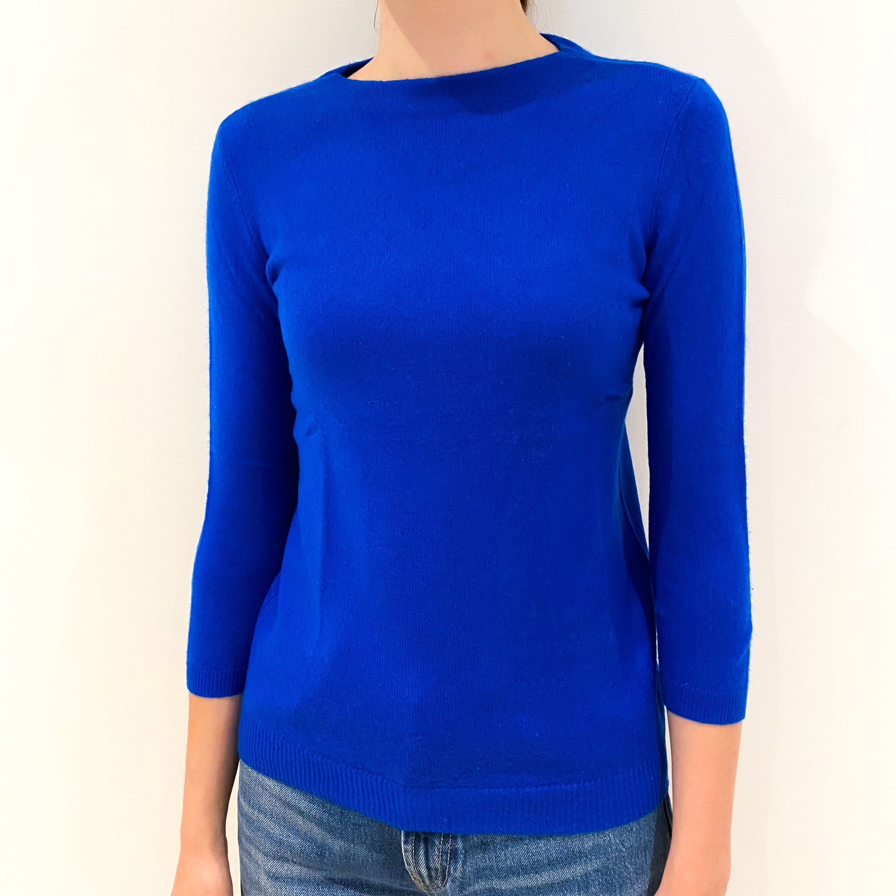 Royal Blue Cashmere Crew Neck Jumper Extra Small