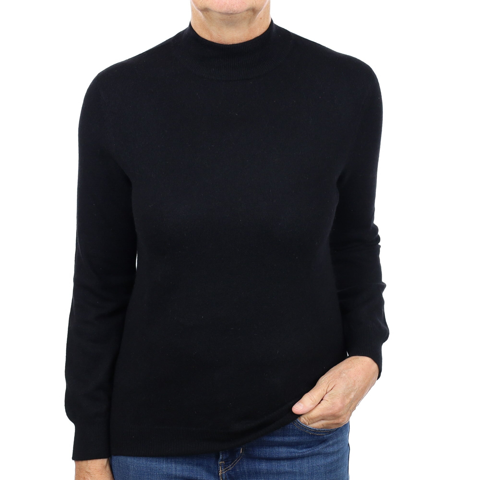Black Cashmere Turtle Neck Jumper Medium