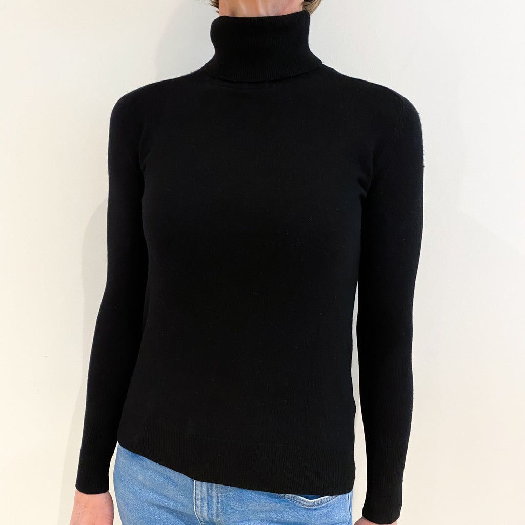Everlane Black Cashmere Polo Neck Jumper Small