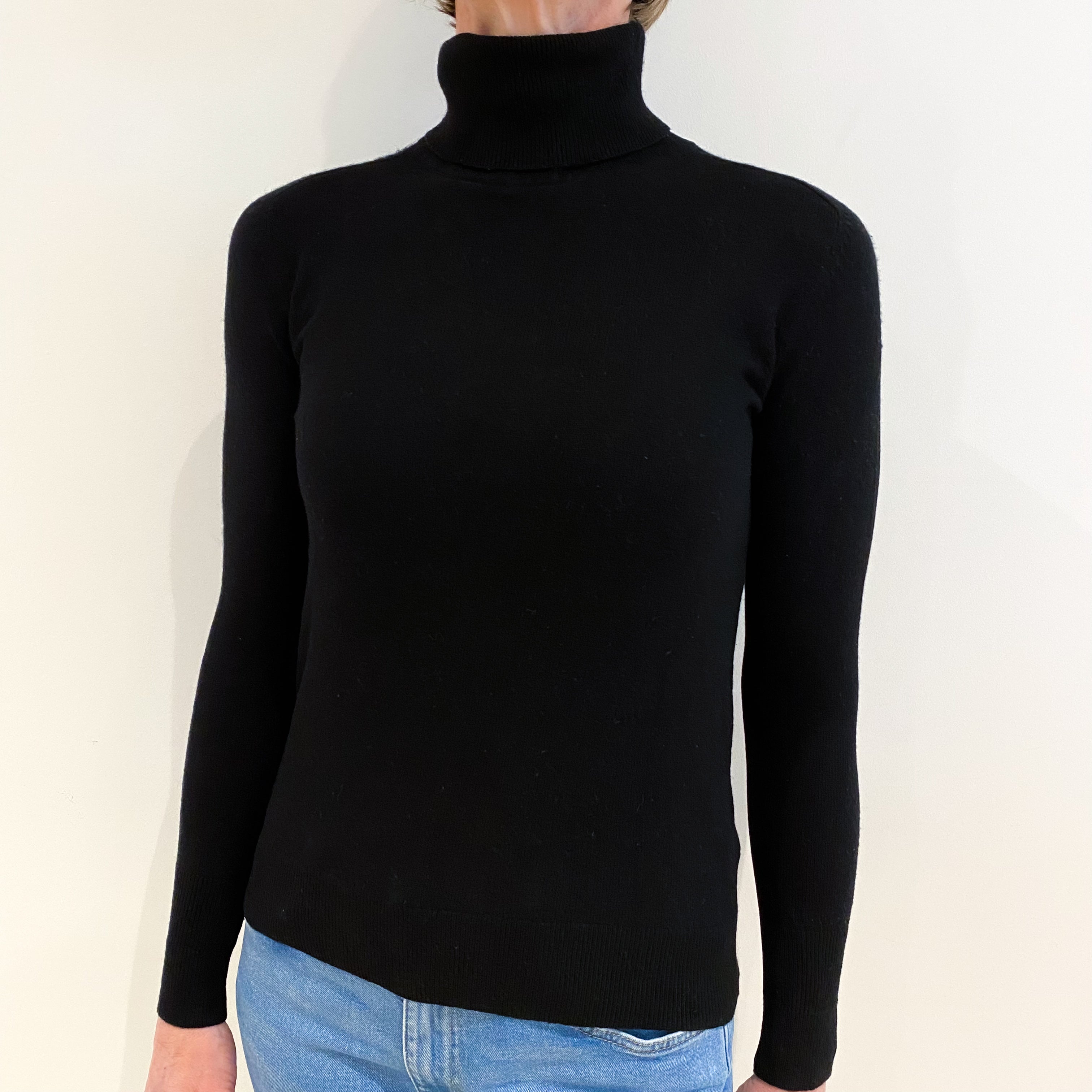 Everlane Black Cashmere Polo Neck Jumper Small