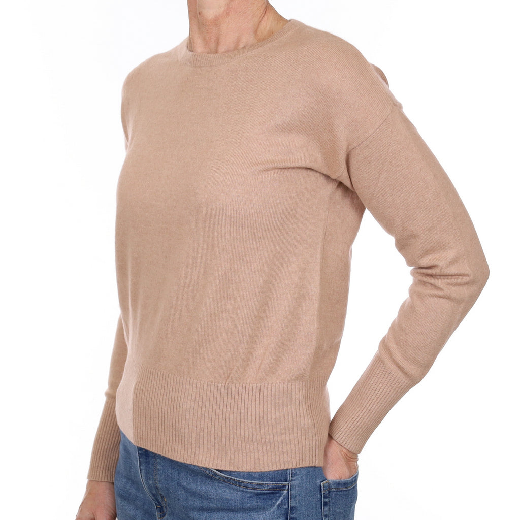 Blush Beige Cashmere Crew Neck Jumper Small