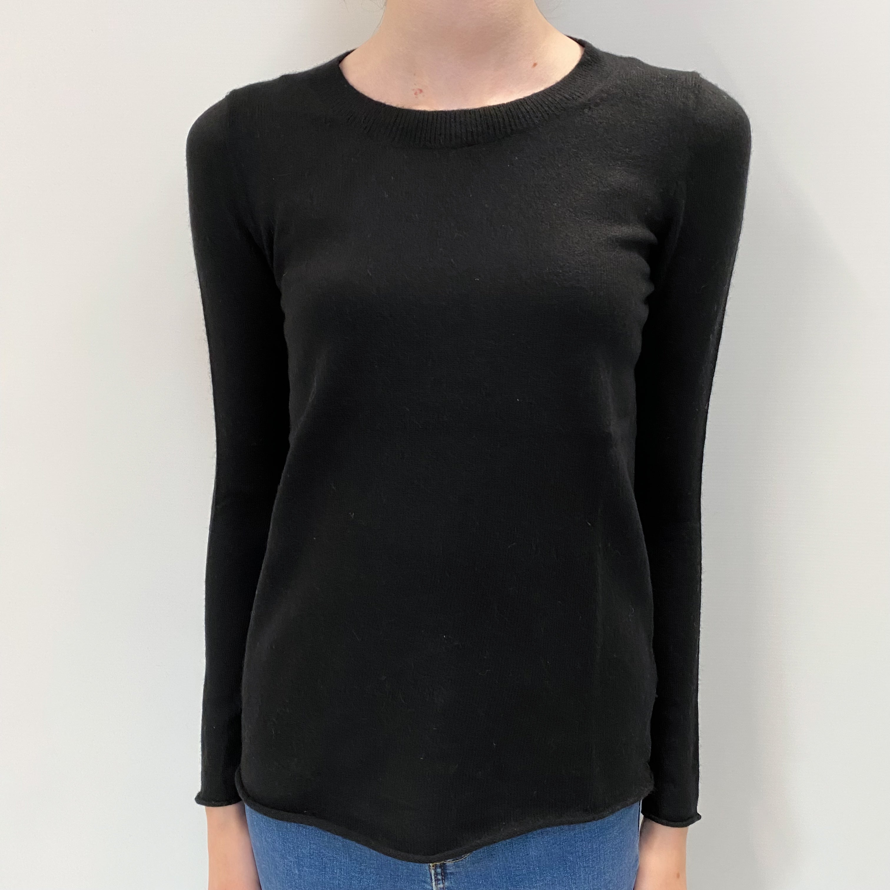 Black Cashmere Crew Neck Jumper Extra Small