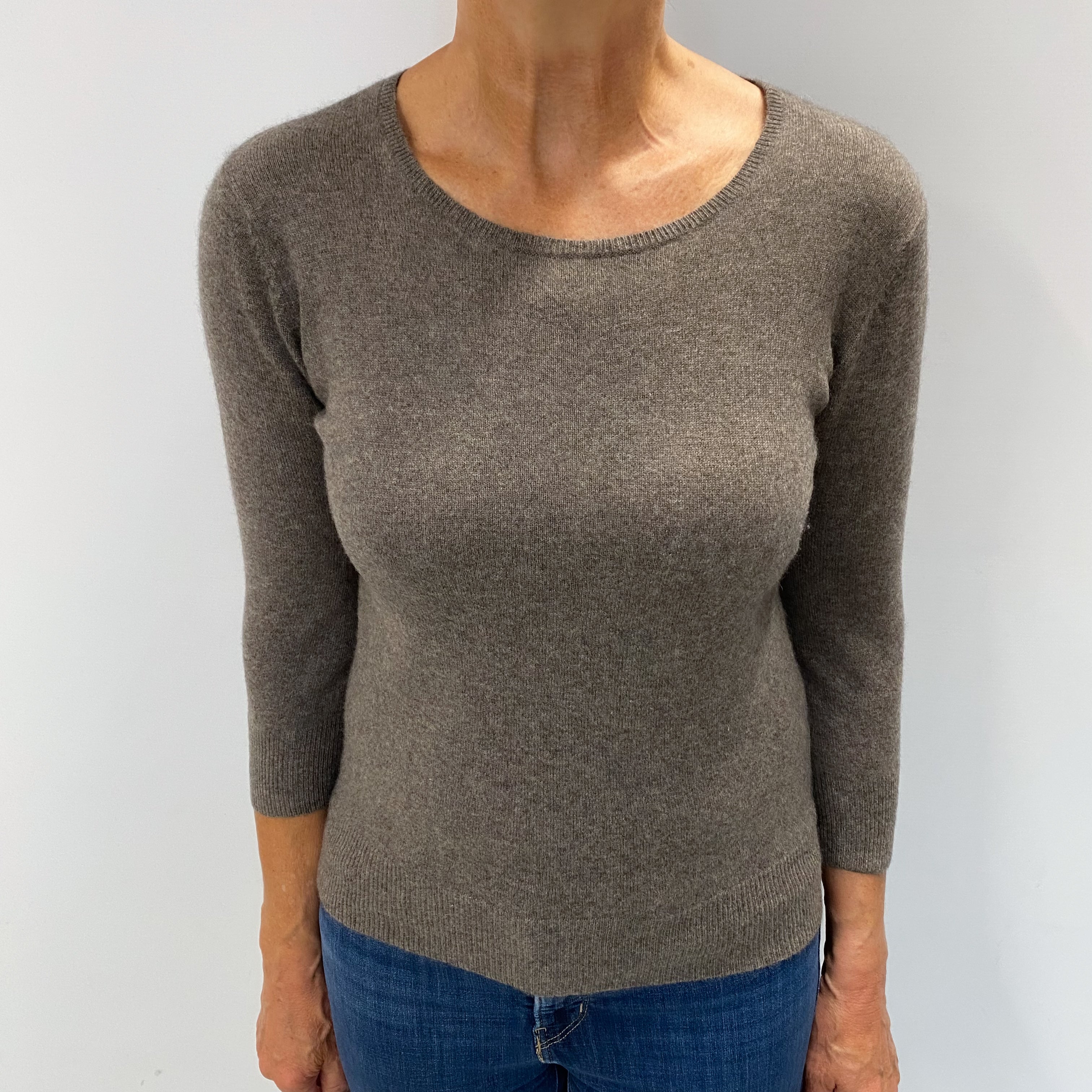 Donkey Brown Cashmere Crew Neck Jumper Medium