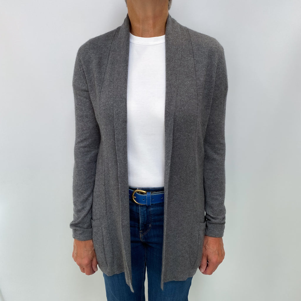 Slate Grey Cashmere Edge to Edge Cardigan Medium