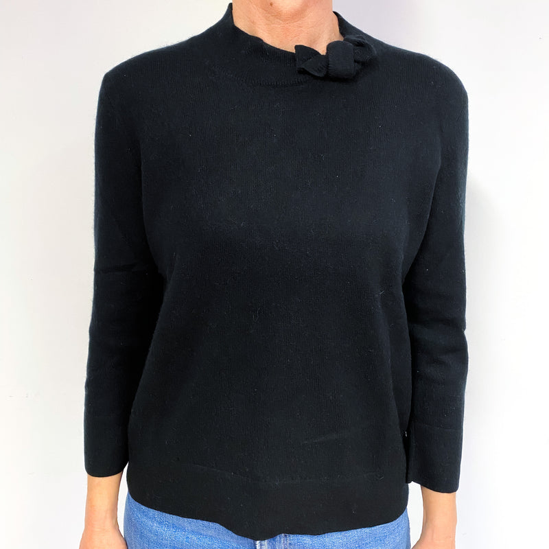 Black Cashmere Crew Neck Jumper Medium