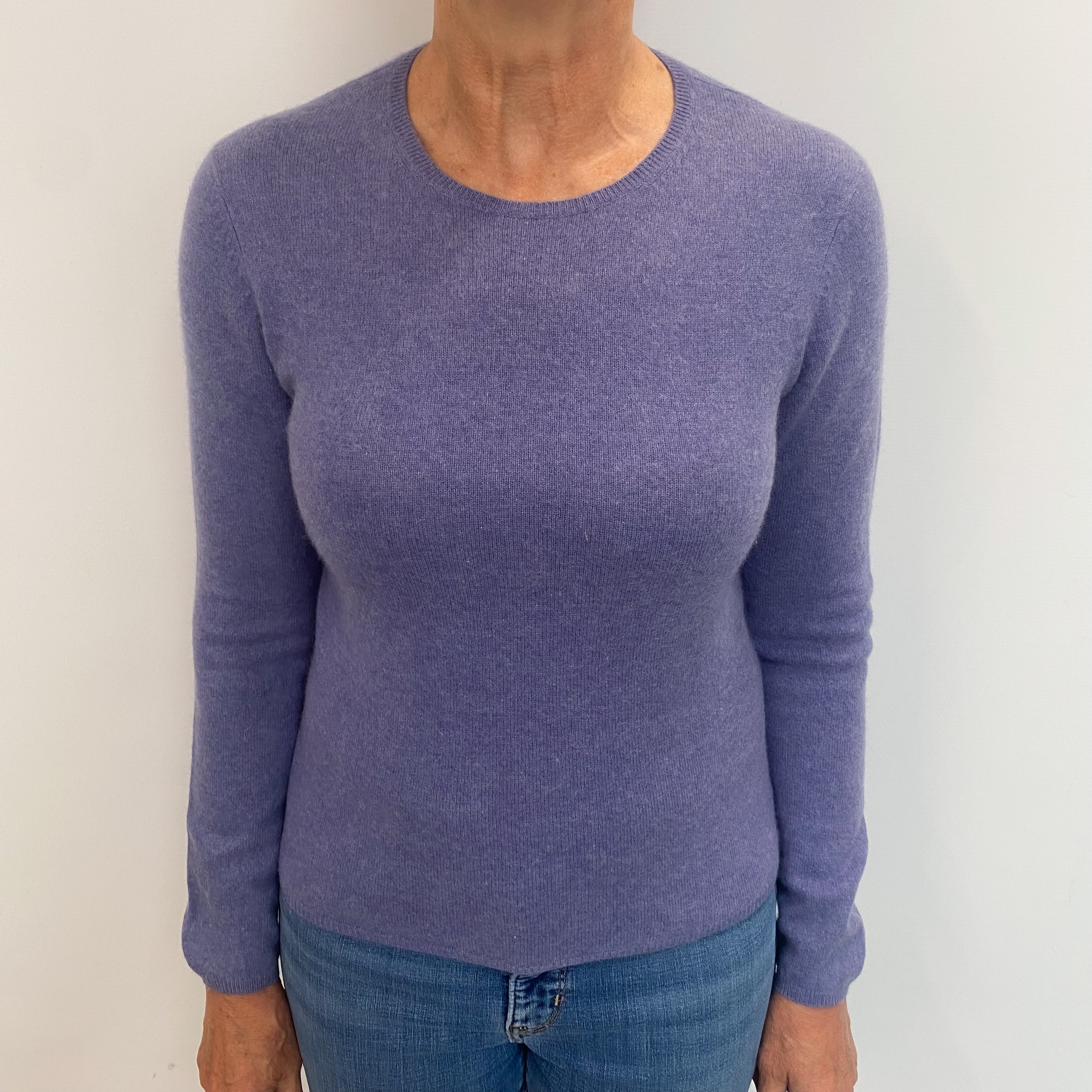 Amethyst Purple Cashmere Crew Neck Jumper Medium