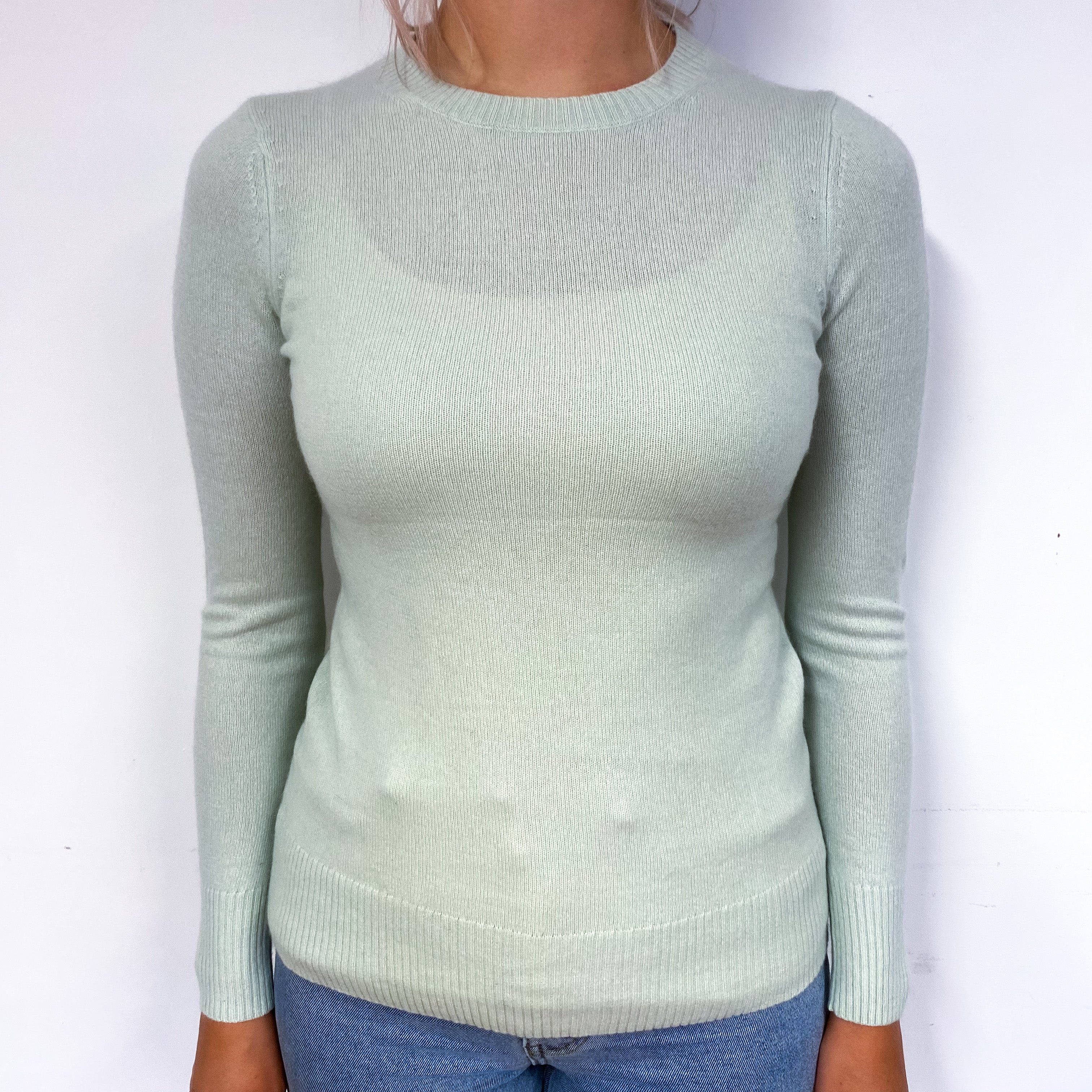 Mint Green Cashmere Crew Neck Jumper Small