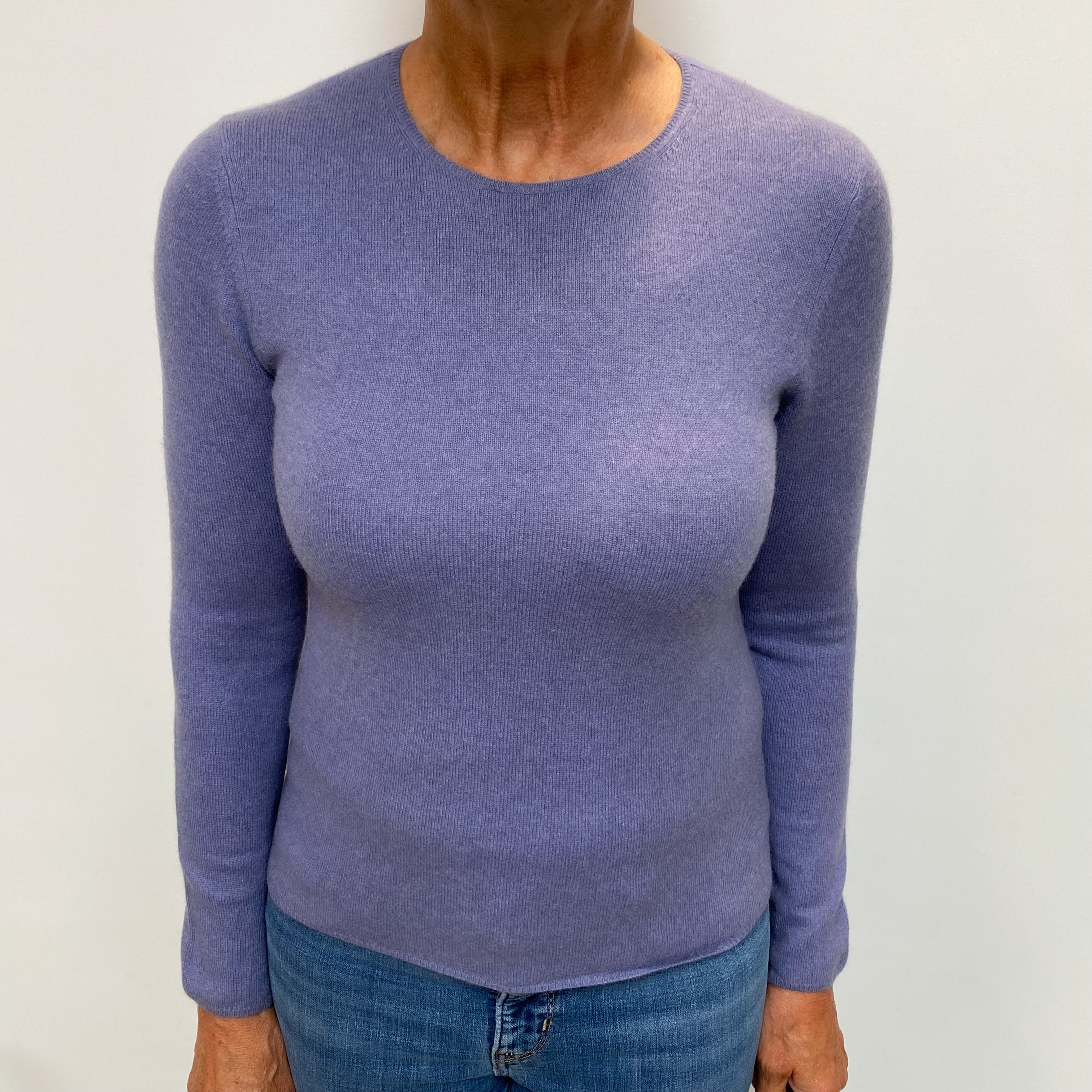 Lavender Purple Cashmere Crew Neck Jumper Medium