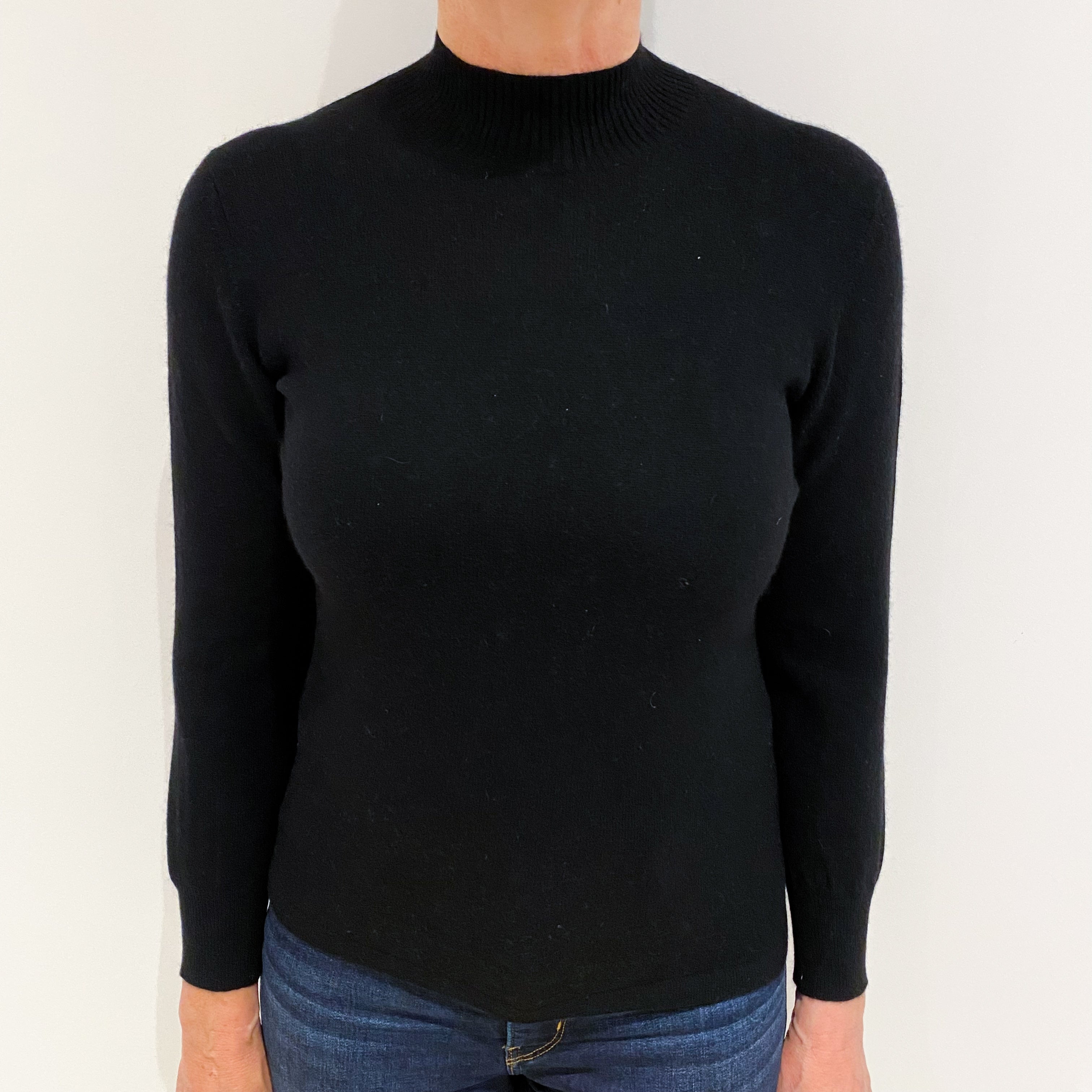 Black Cashmere Turtle Neck Jumper Medium