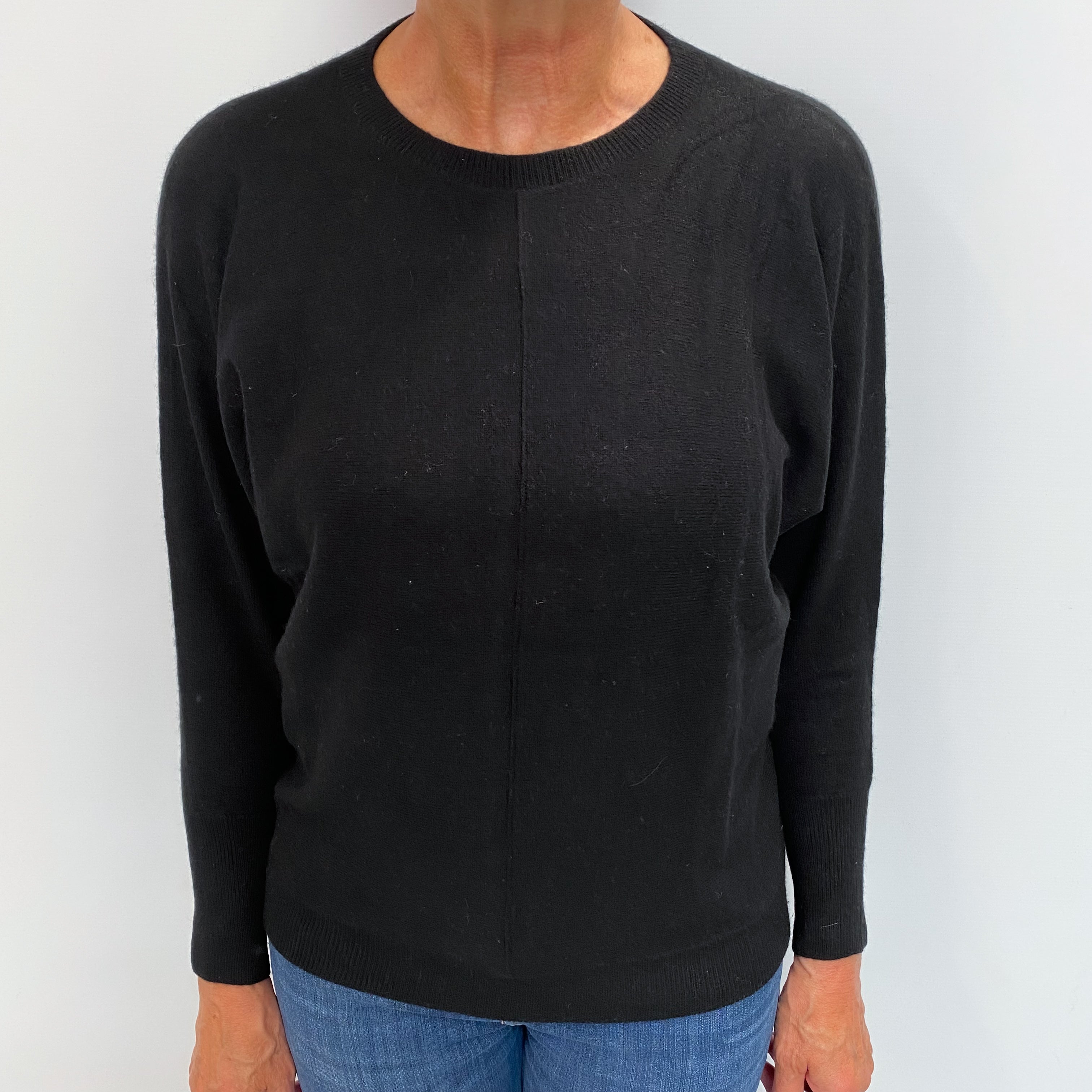 Black Cashmere Crew Neck Jumper Medium