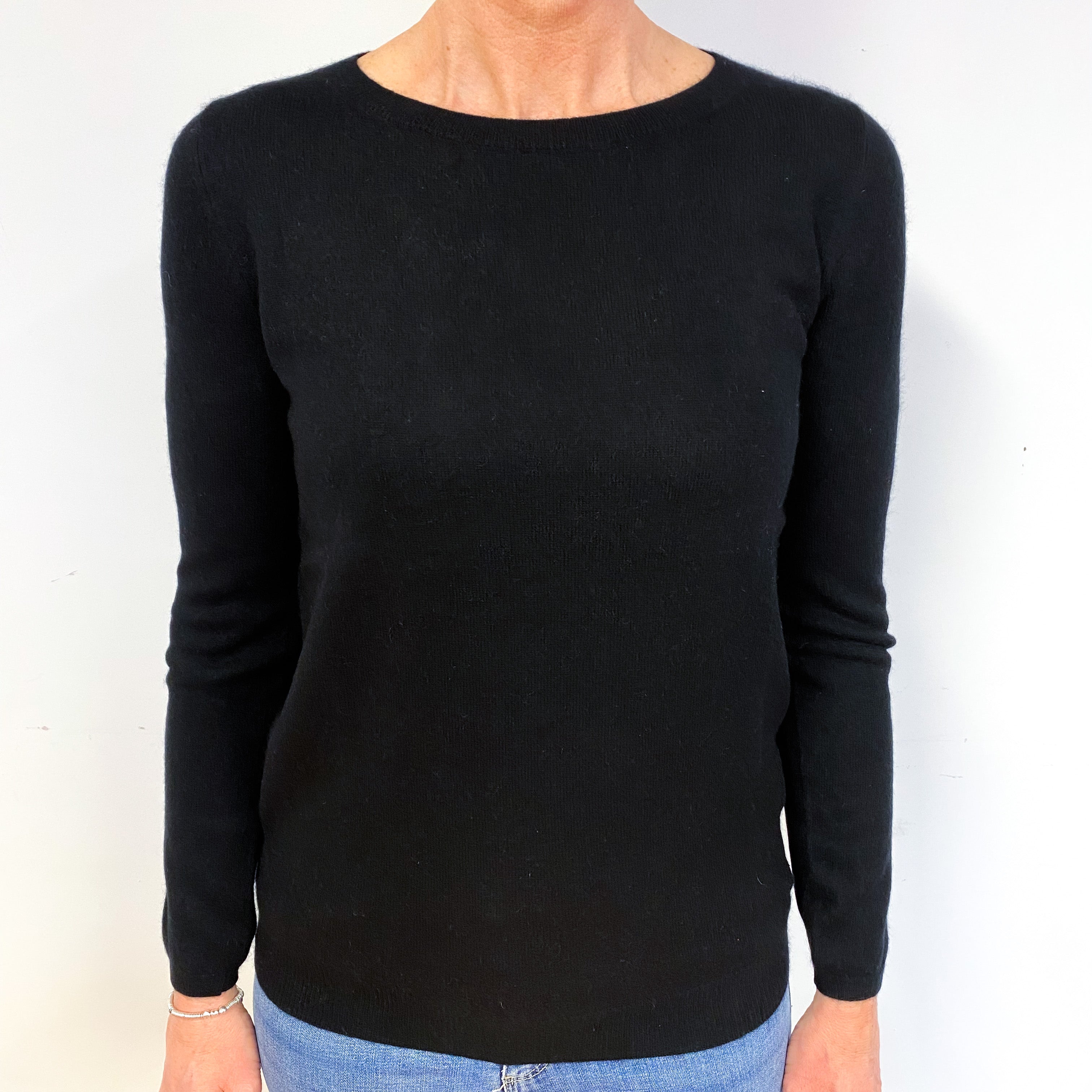 Black Cashmere Crew Neck Jumper Medium
