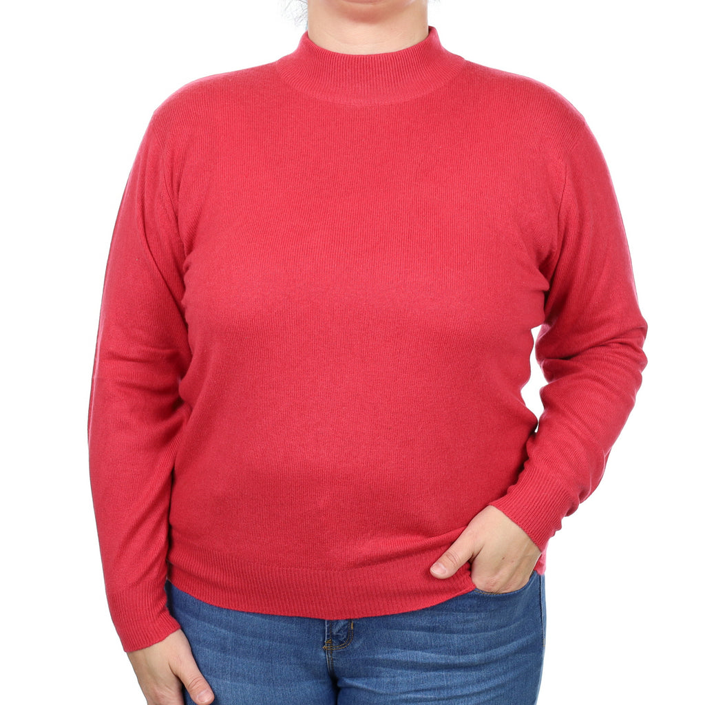 Cranberry Pink Cashmere Turtle Neck Jumper Large