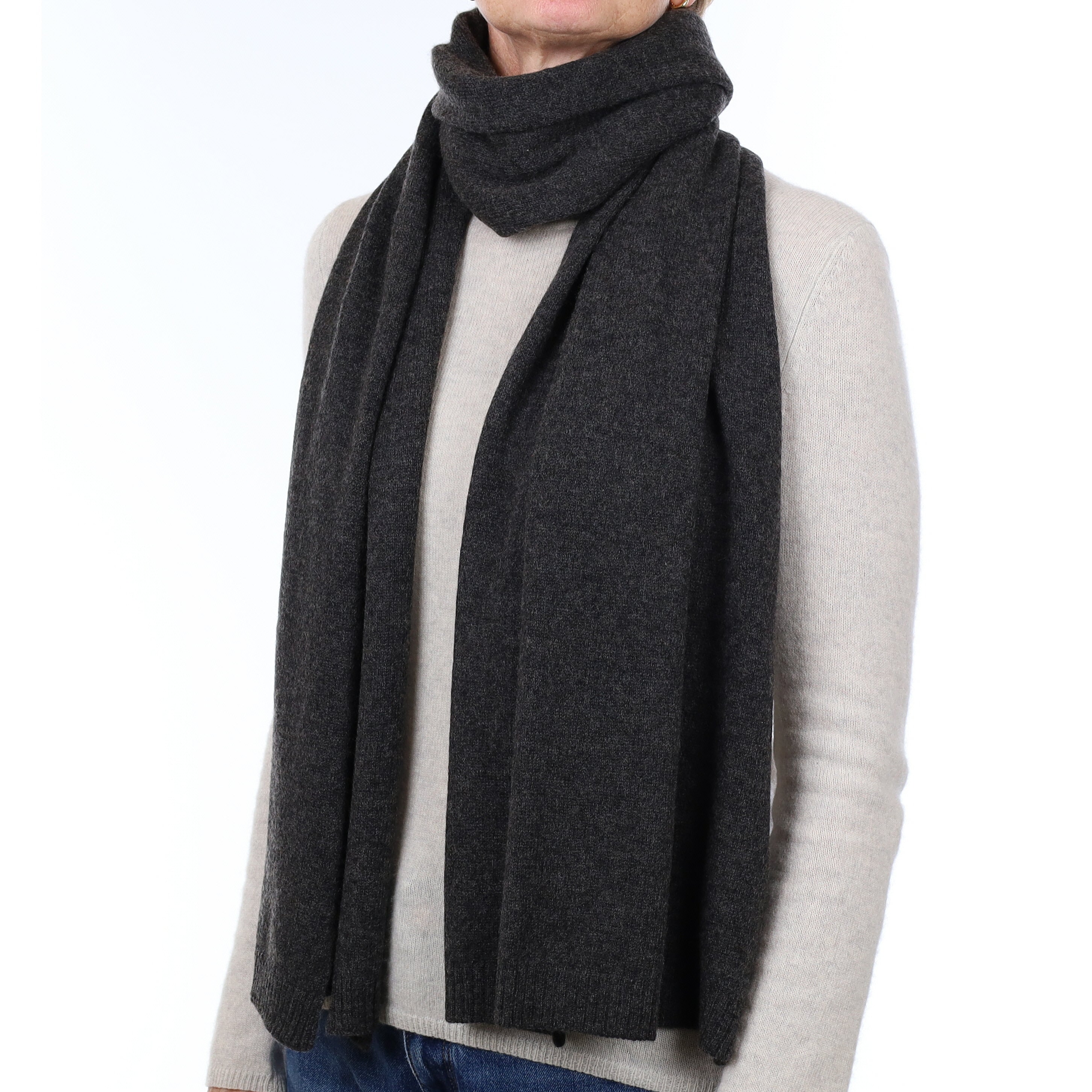 Brand New Graphite Grey Recycled Cashmere Wrap