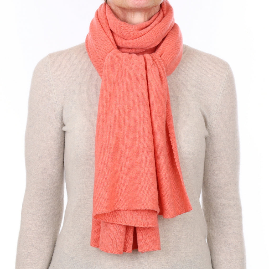 Brand New Scottish Coral Gauzy Cashmere Wrap