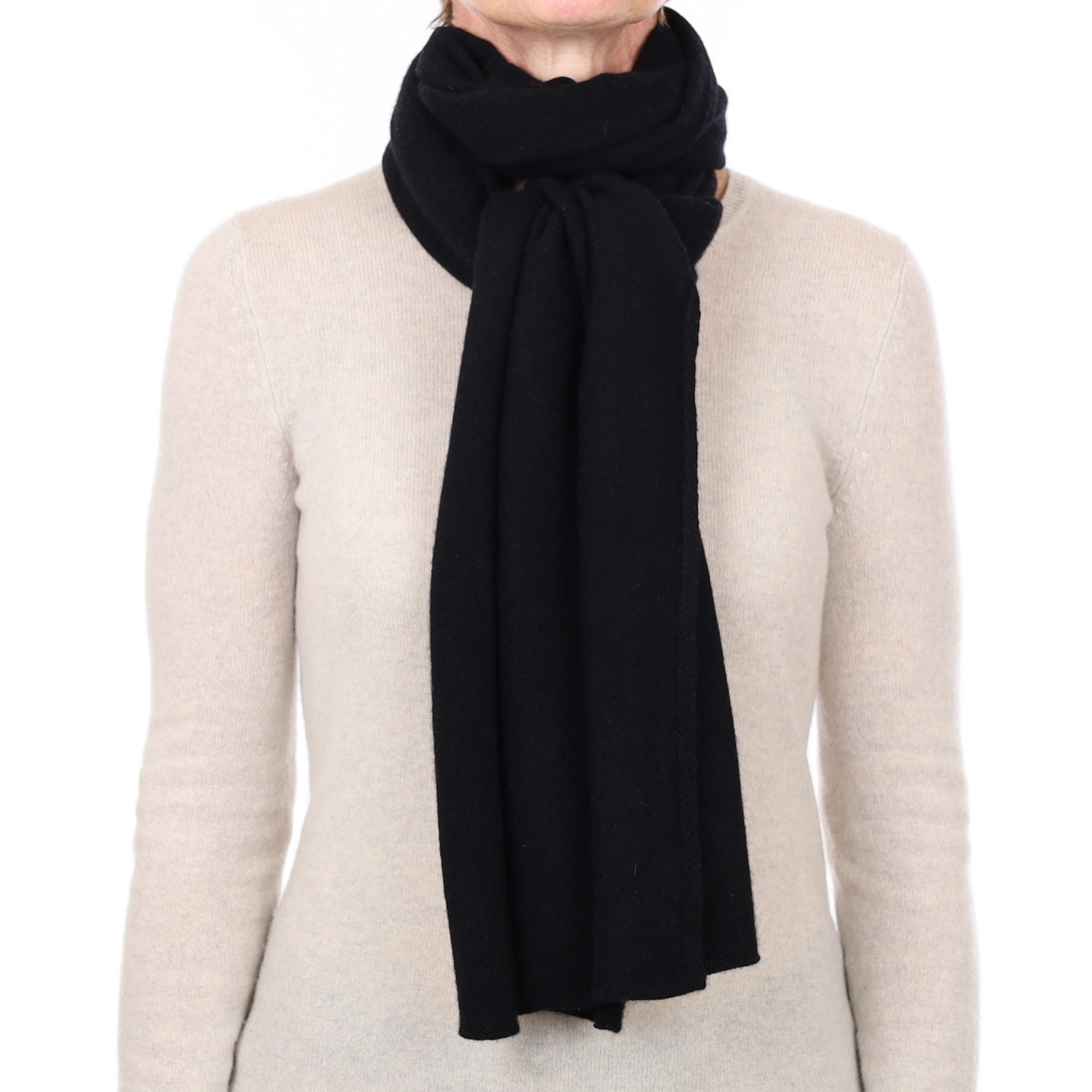 Brand New Scottish Black Gauzy Cashmere Wrap