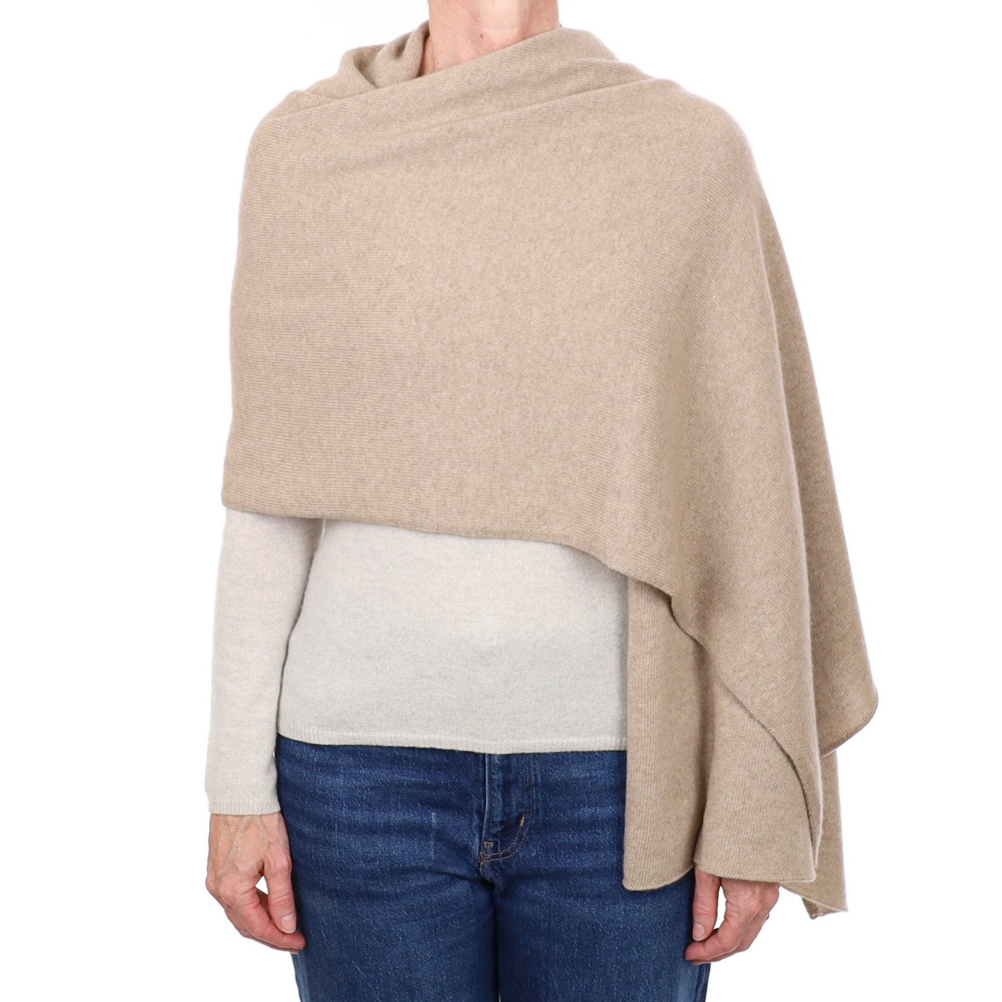 Brand New Scottish Biscuit Beige Cashmere Wrap