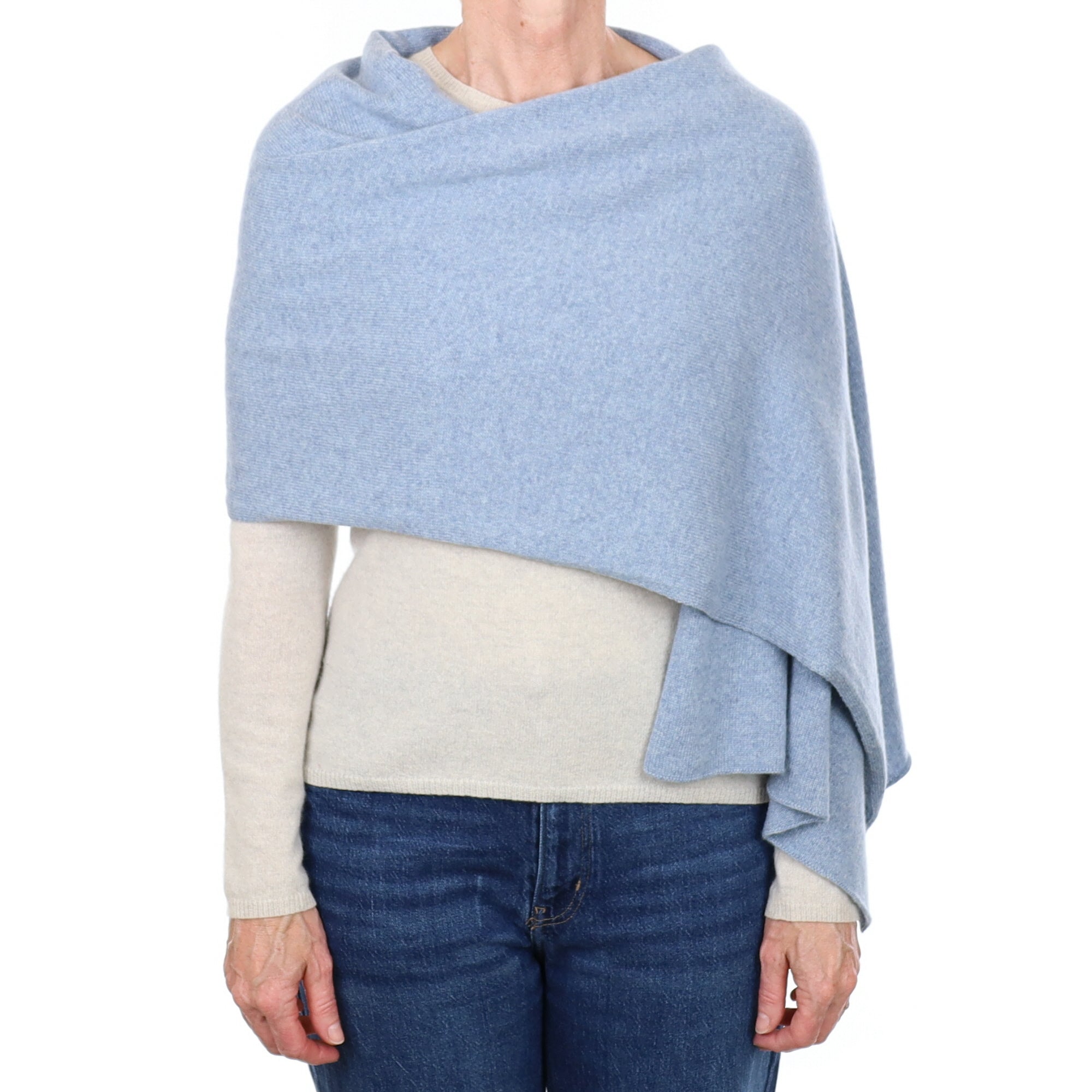 Brand New Scottish Sky Blue Cashmere Wrap
