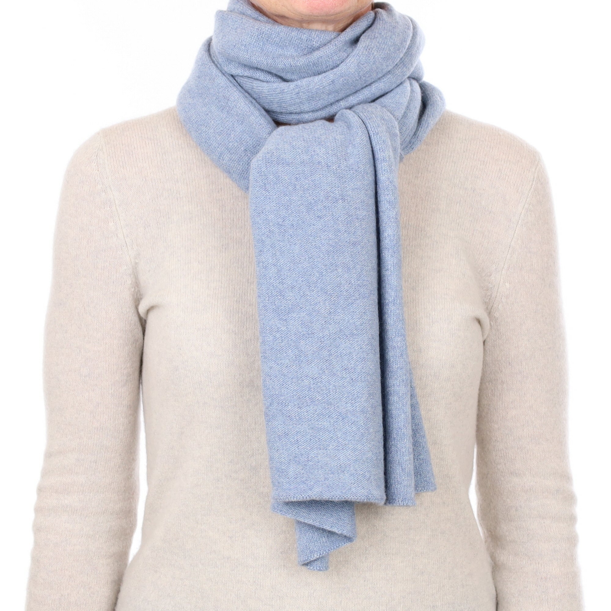 Brand New Scottish Sky Blue Cashmere Wrap