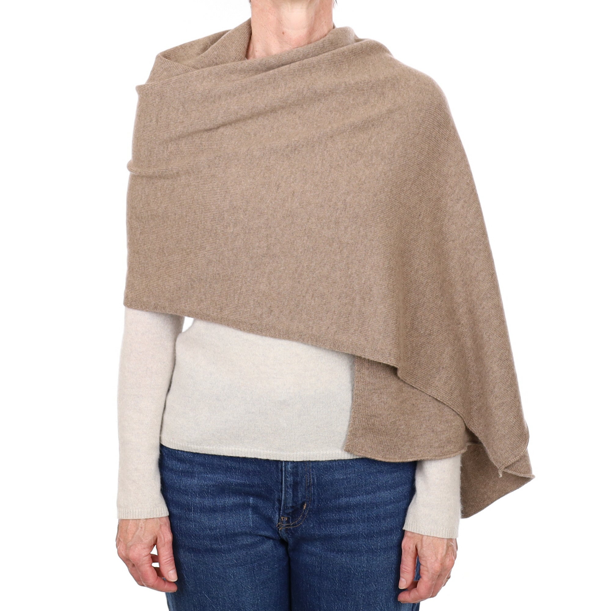 Brand New Scottish Taupe Brown Cashmere Wrap
