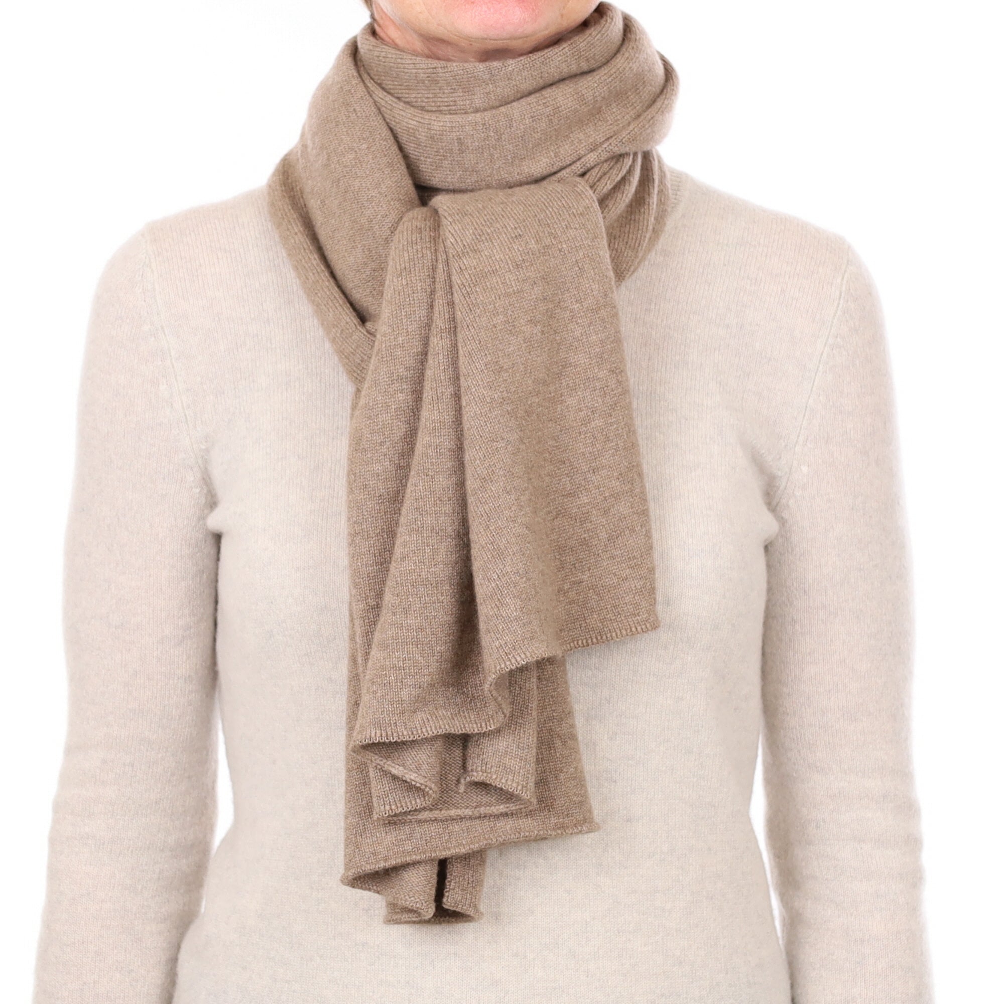 Brand New Scottish Taupe Brown Cashmere Wrap