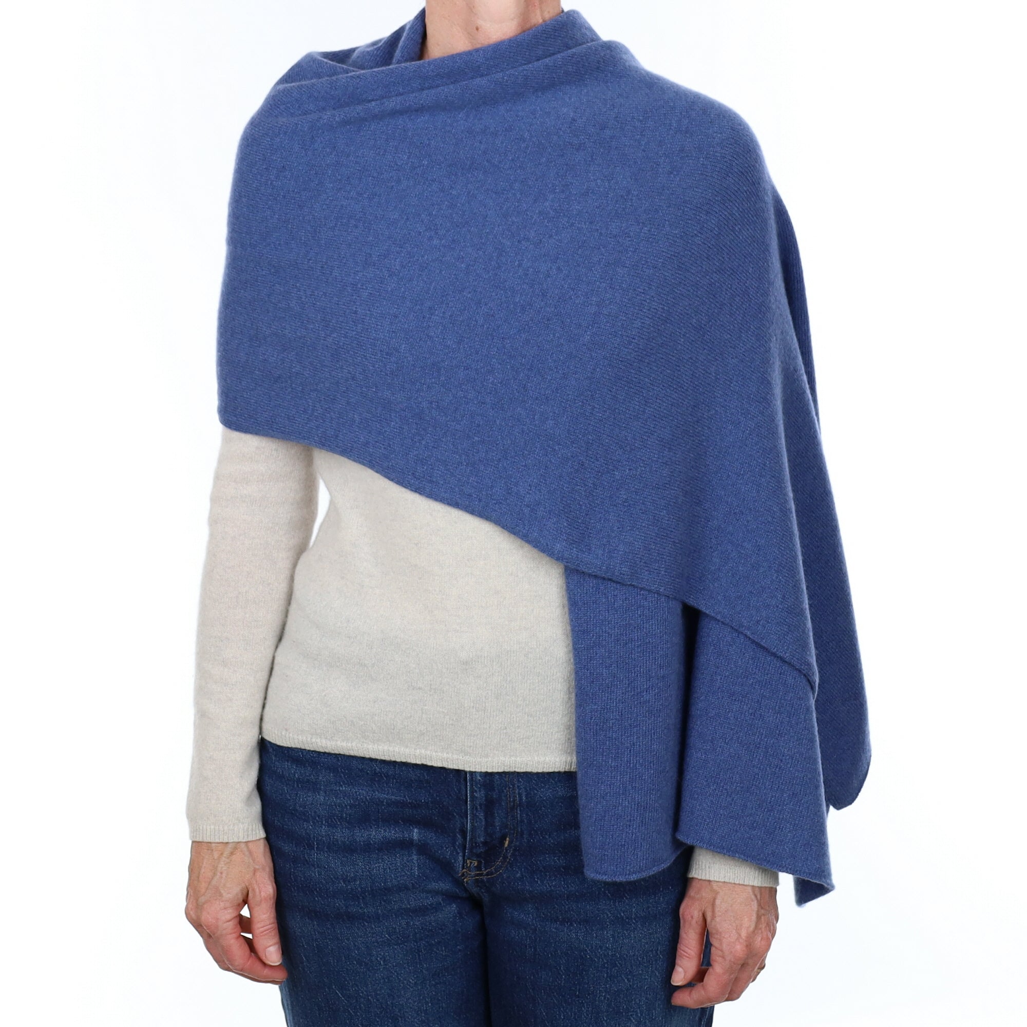 Brand New Scottish Denim Blue Cashmere Wrap