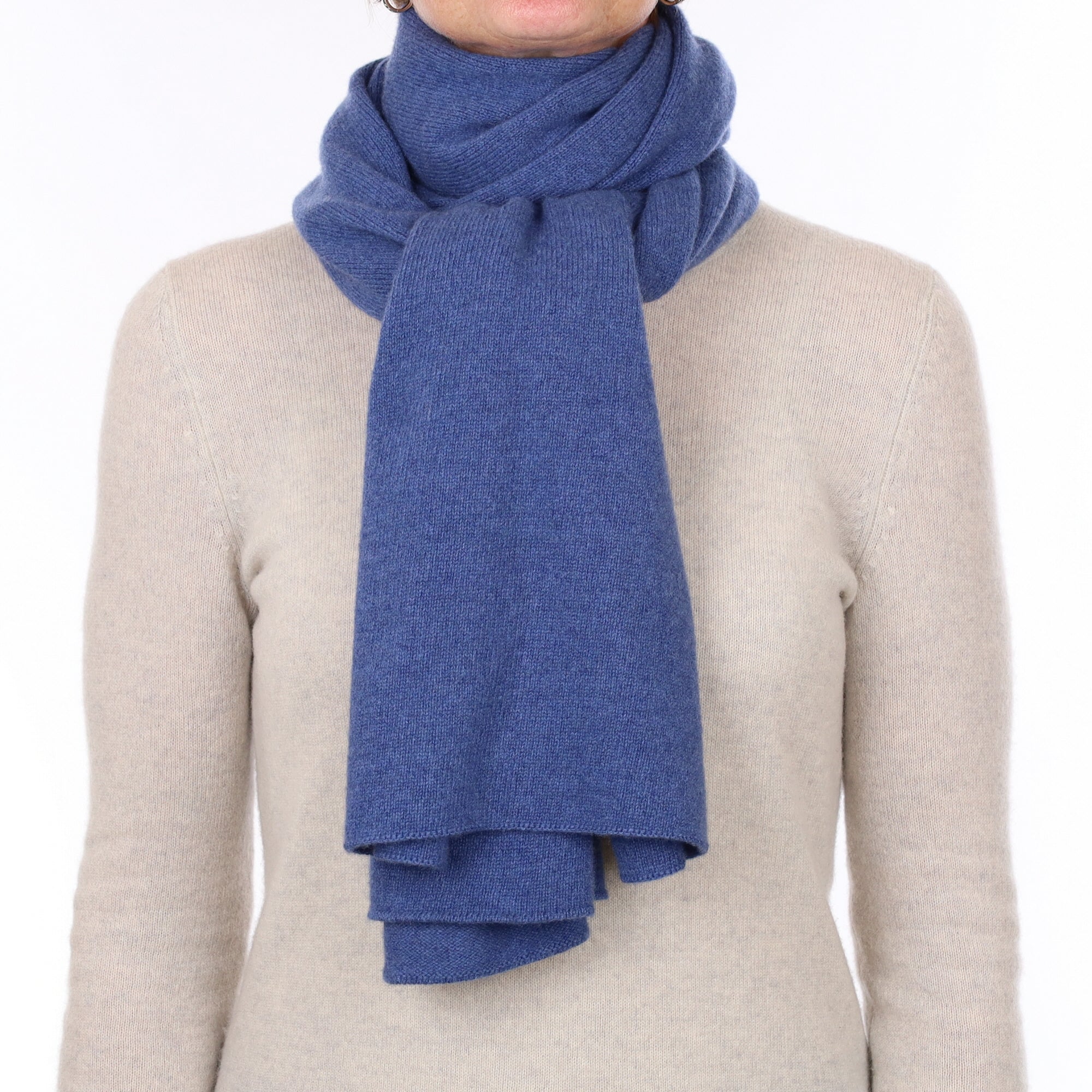 Brand New Scottish Denim Blue Cashmere Wrap