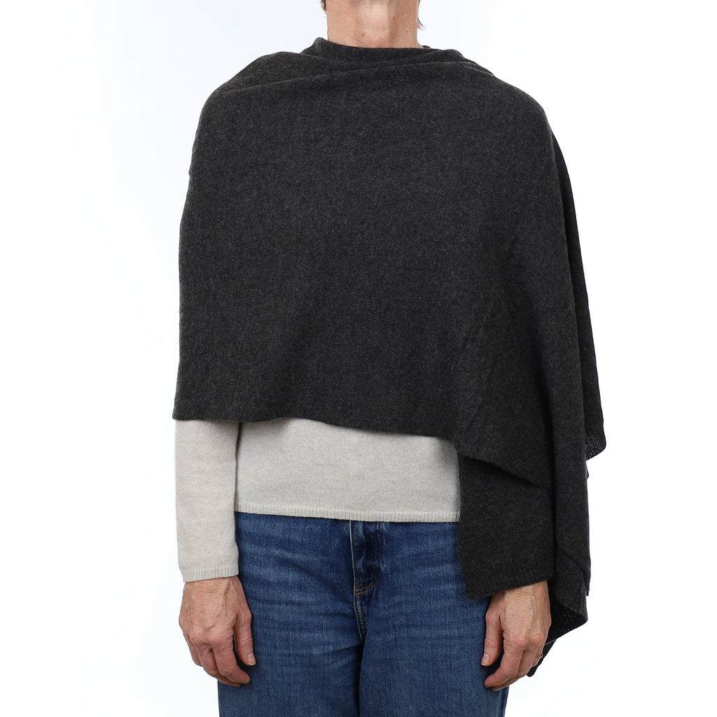 Brand New Graphite Grey Recycled Cashmere Wrap