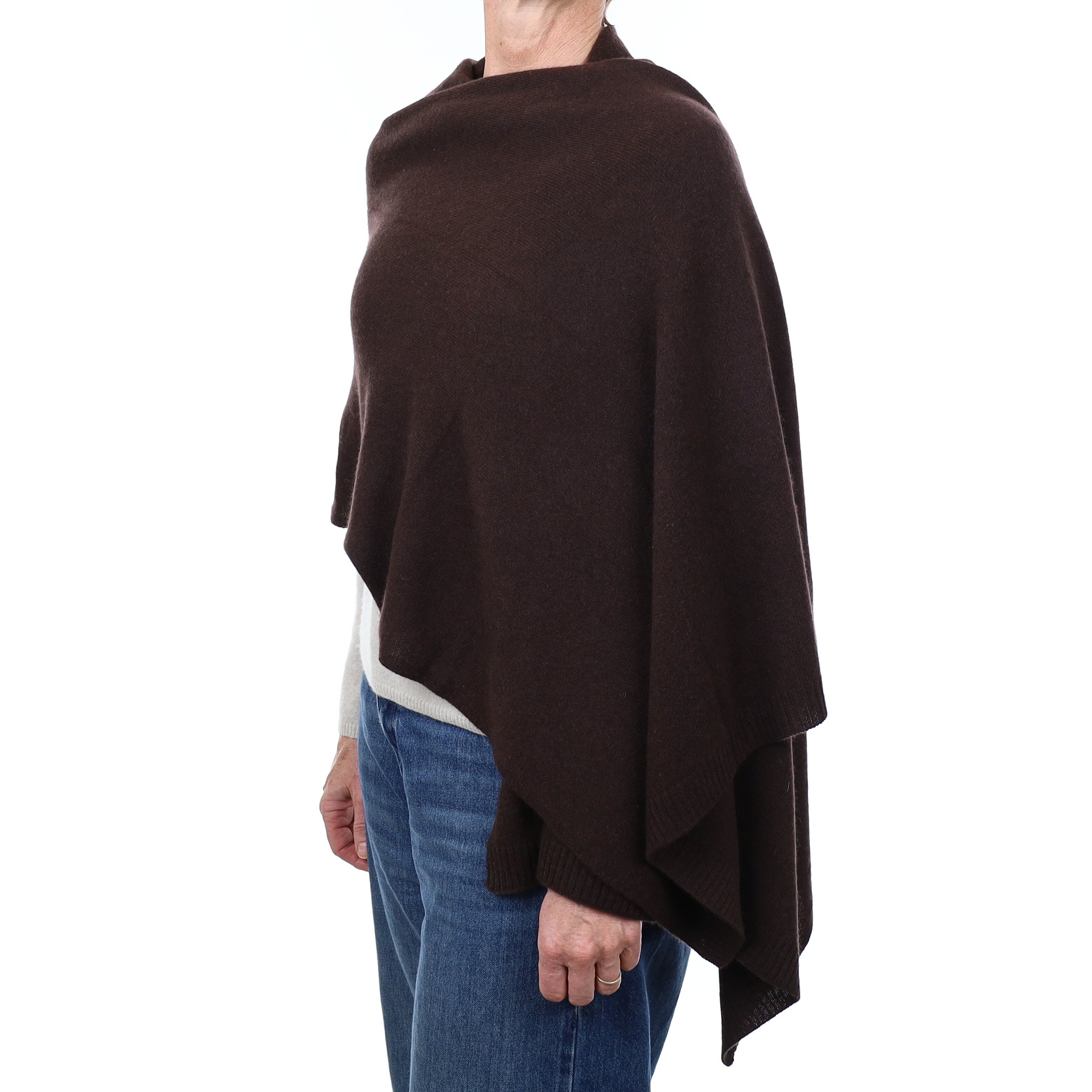 Brand New Black Coffee Recycled Cashmere Wrap