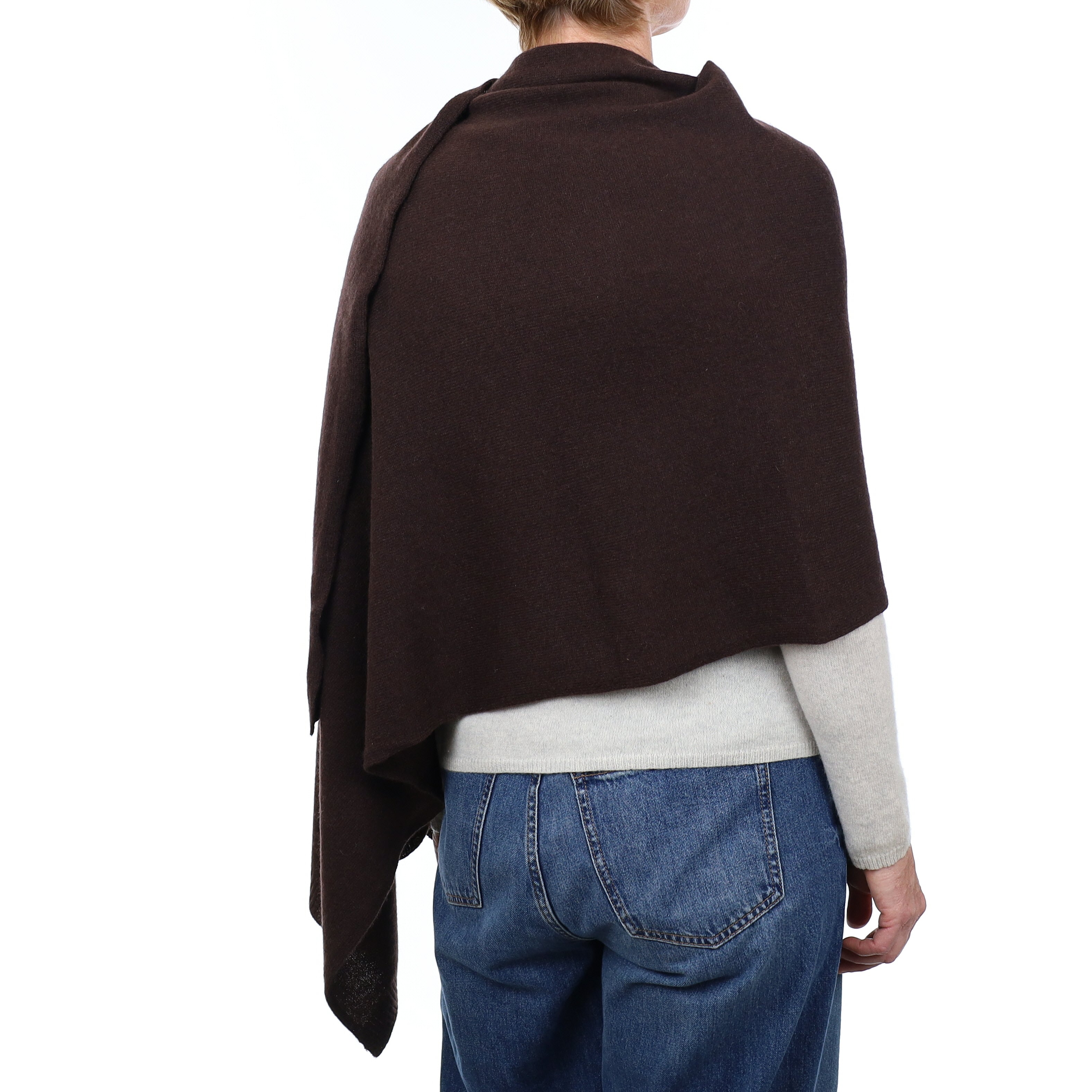 Brand New Black Coffee Recycled Cashmere Wrap