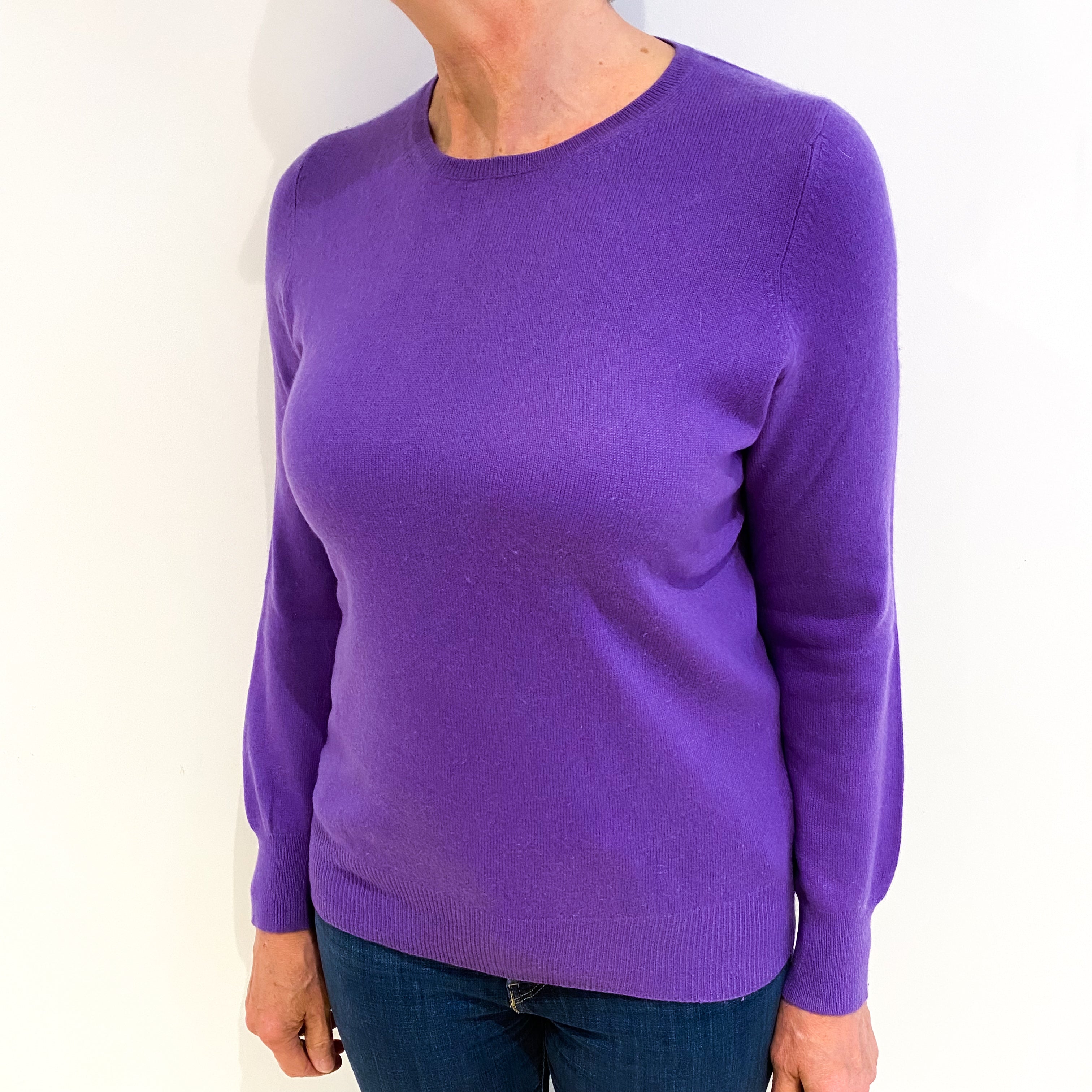 Periwinkle Purple Cashmere Crew Neck Jumper Medium