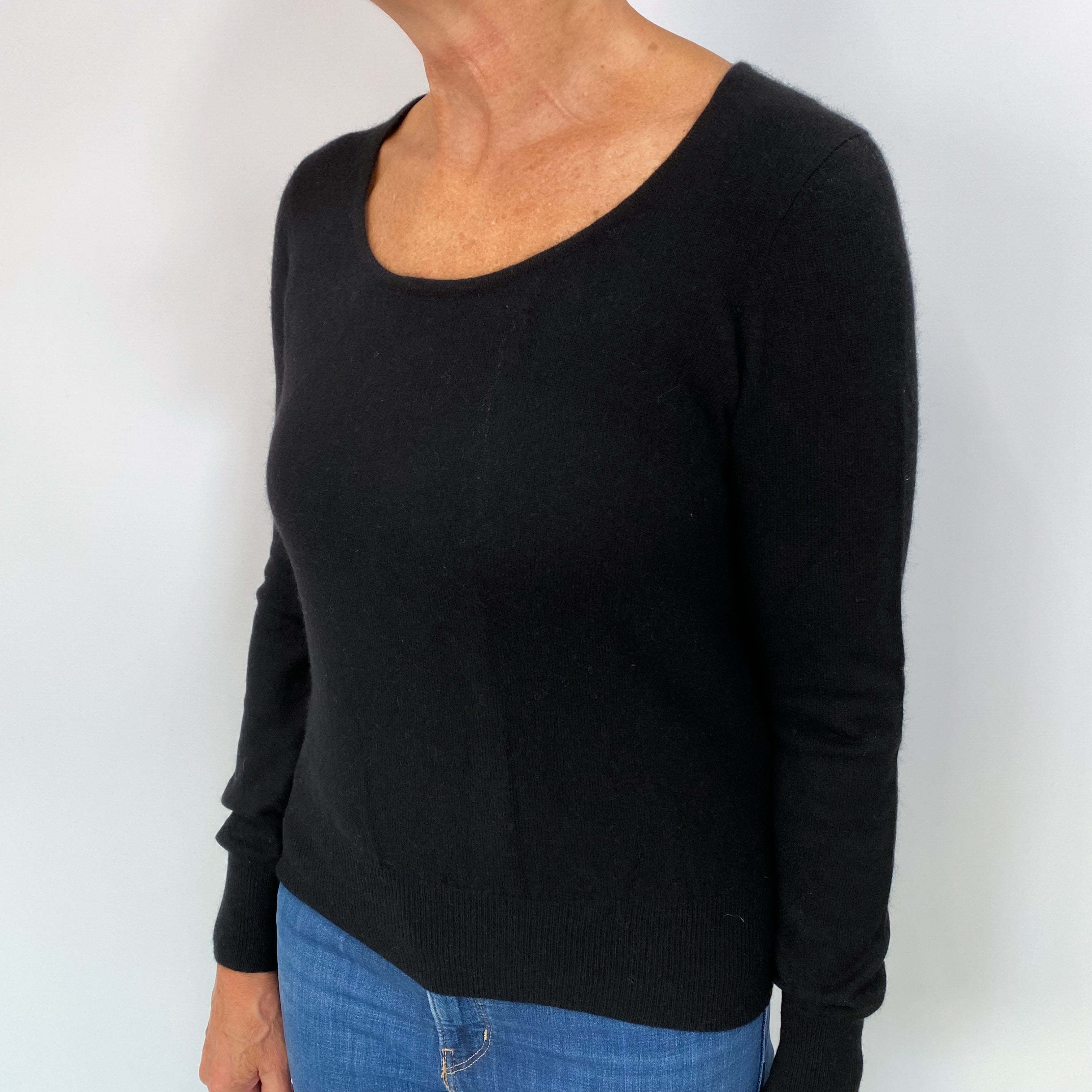 Black Cashmere Crew Neck Jumper Medium