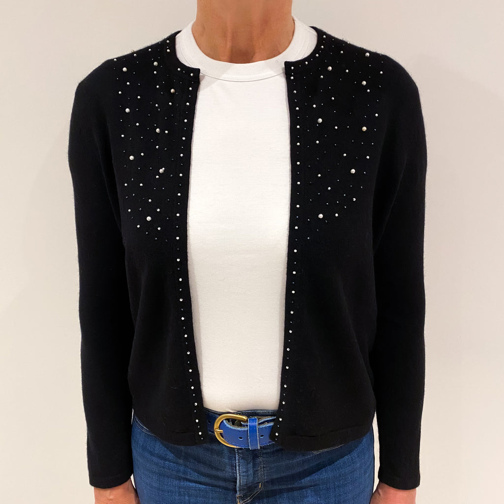 Black Cashmere Generous Fit Cardigan Medium