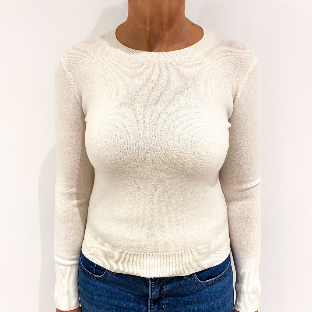Cream Cashmere Crew Neck Jumper Medium