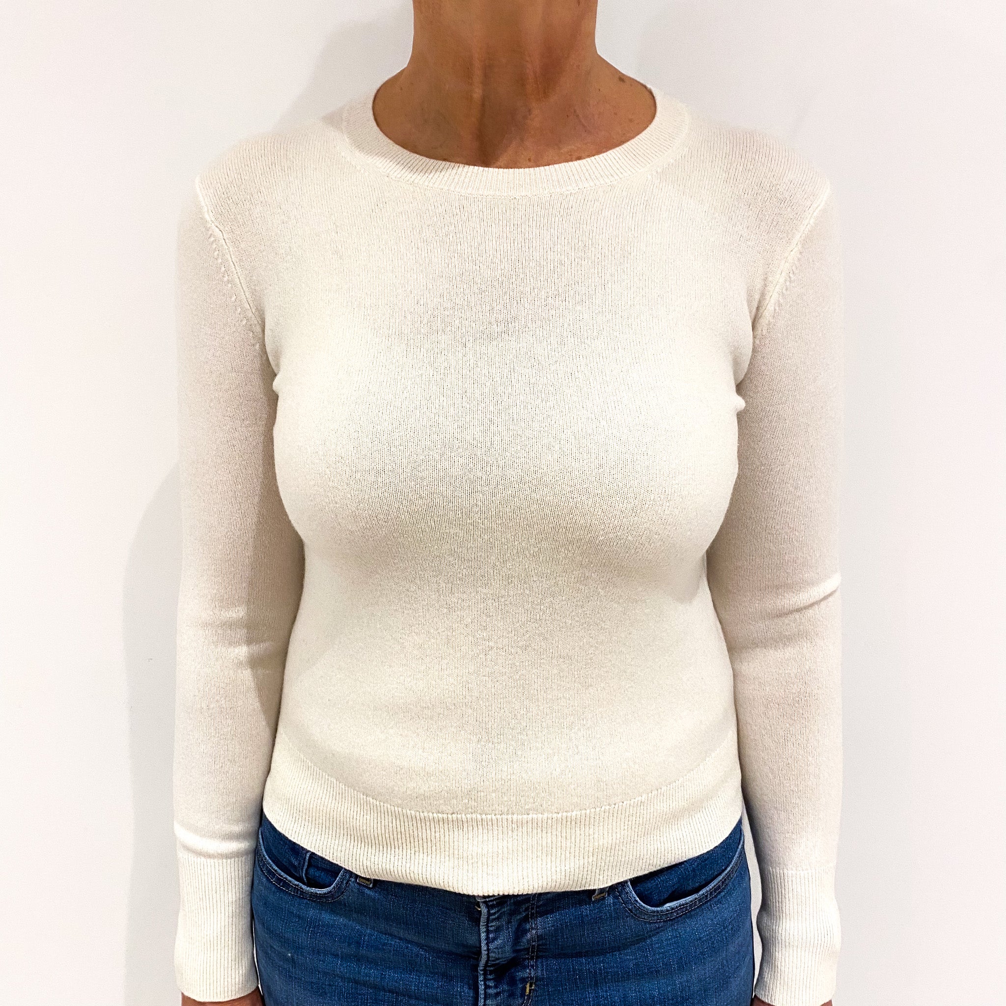 Cream Cashmere Crew Neck Jumper Medium