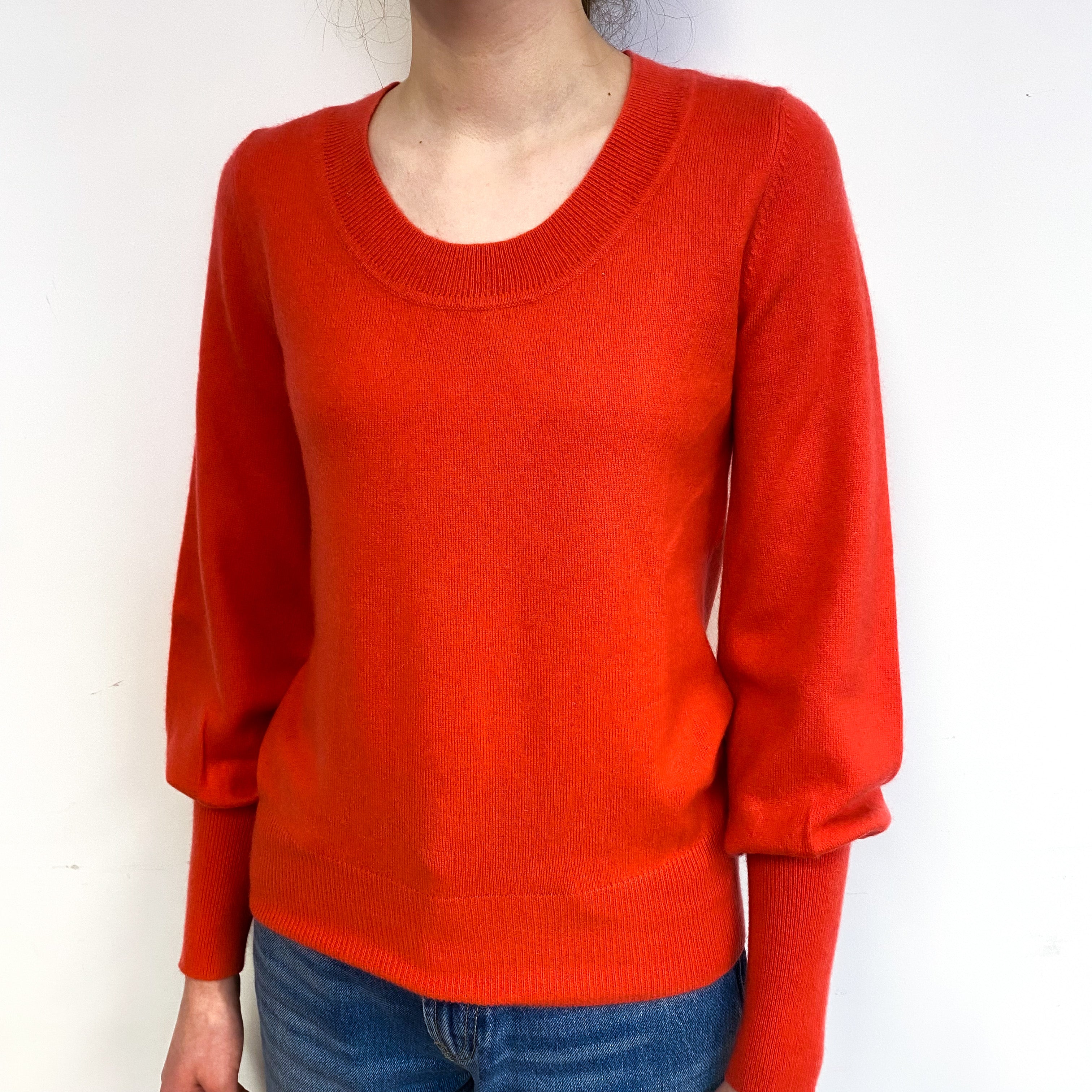 Tangerine Orange Cashmere Crew Neck Jumper Extra Small