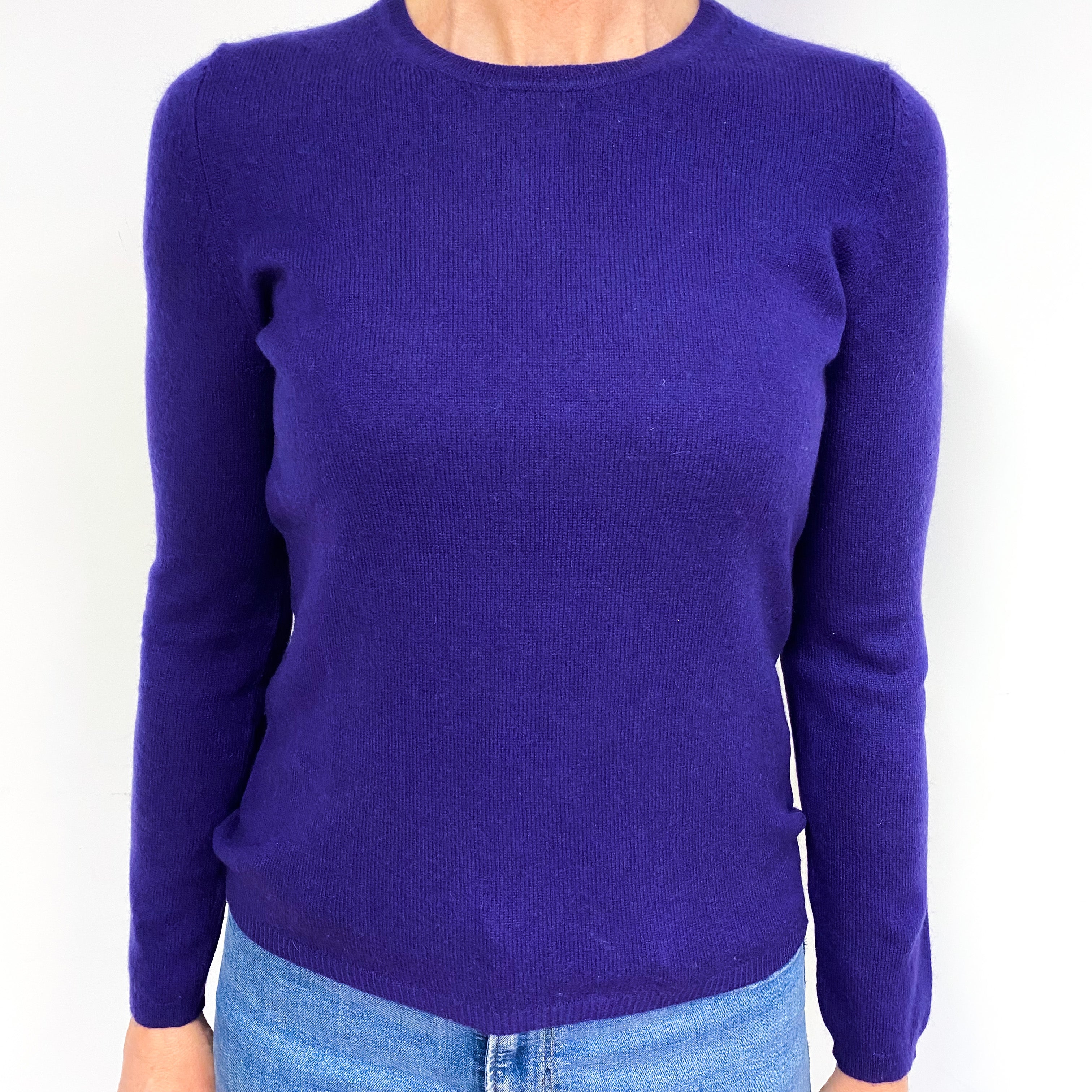 Iris Purple Cashmere Crew Neck Jumper Medium