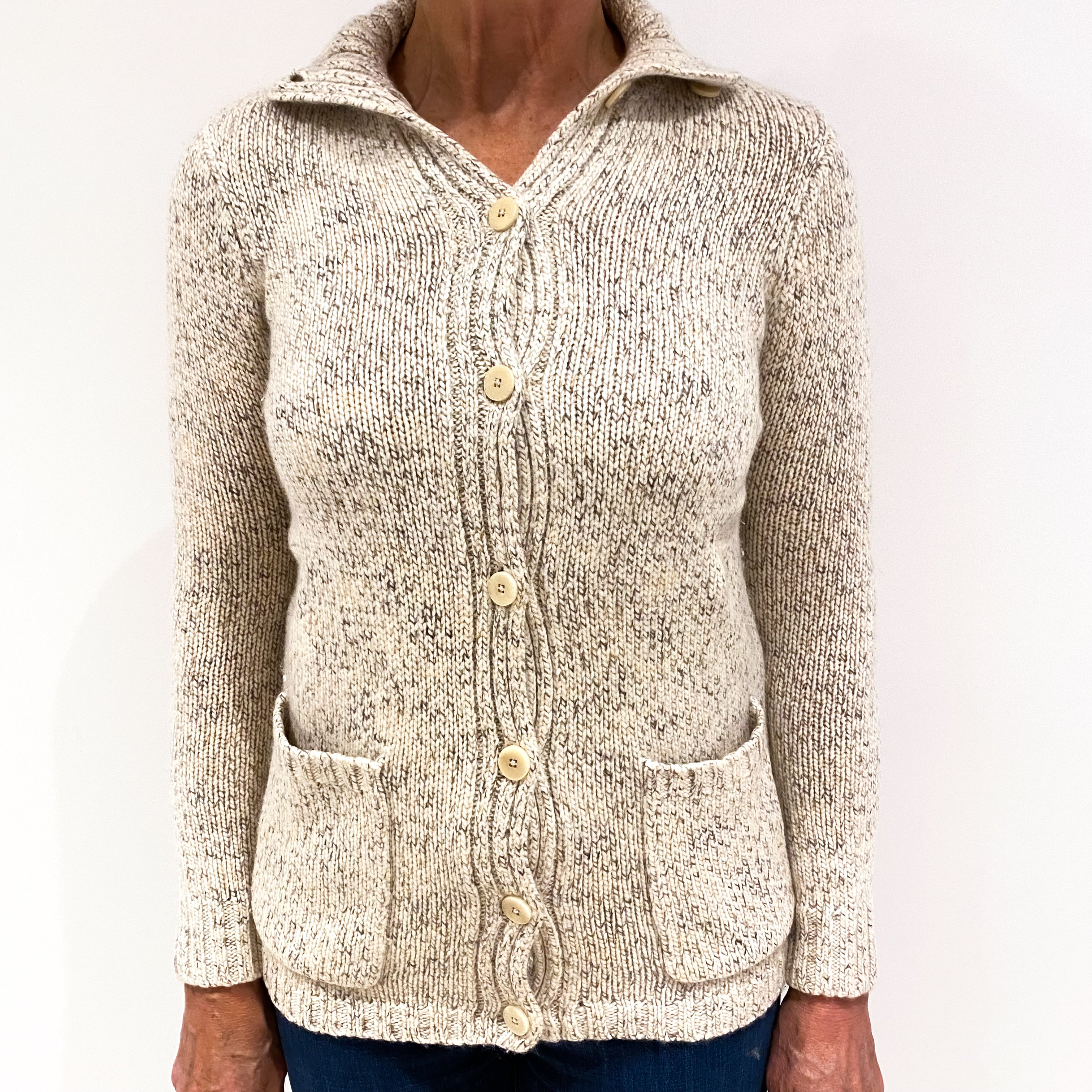 Vanilla Cream Cashmere Cardigan Medium