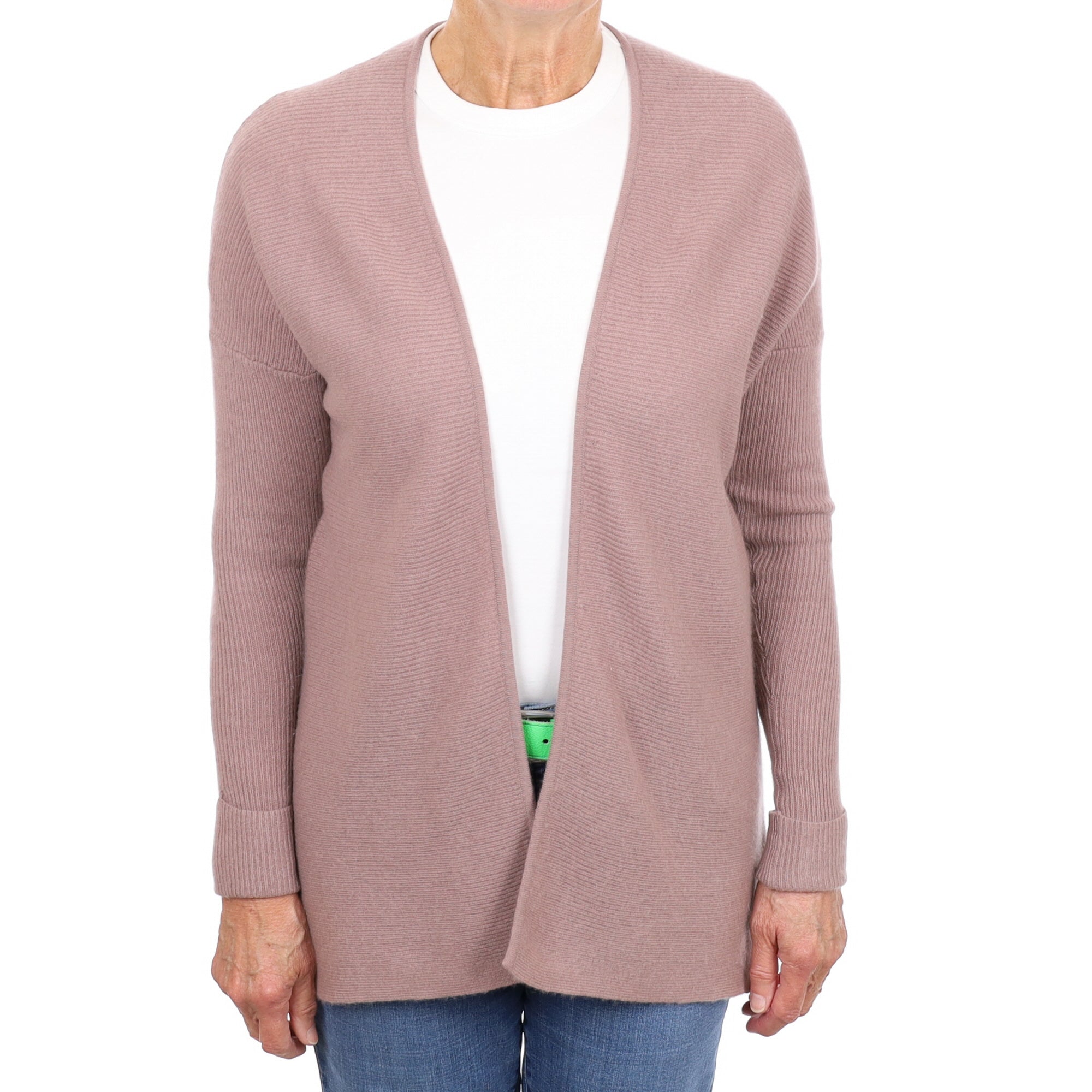 Dusky Heather Purple Cashmere Edge To Edge Cardigan Medium
