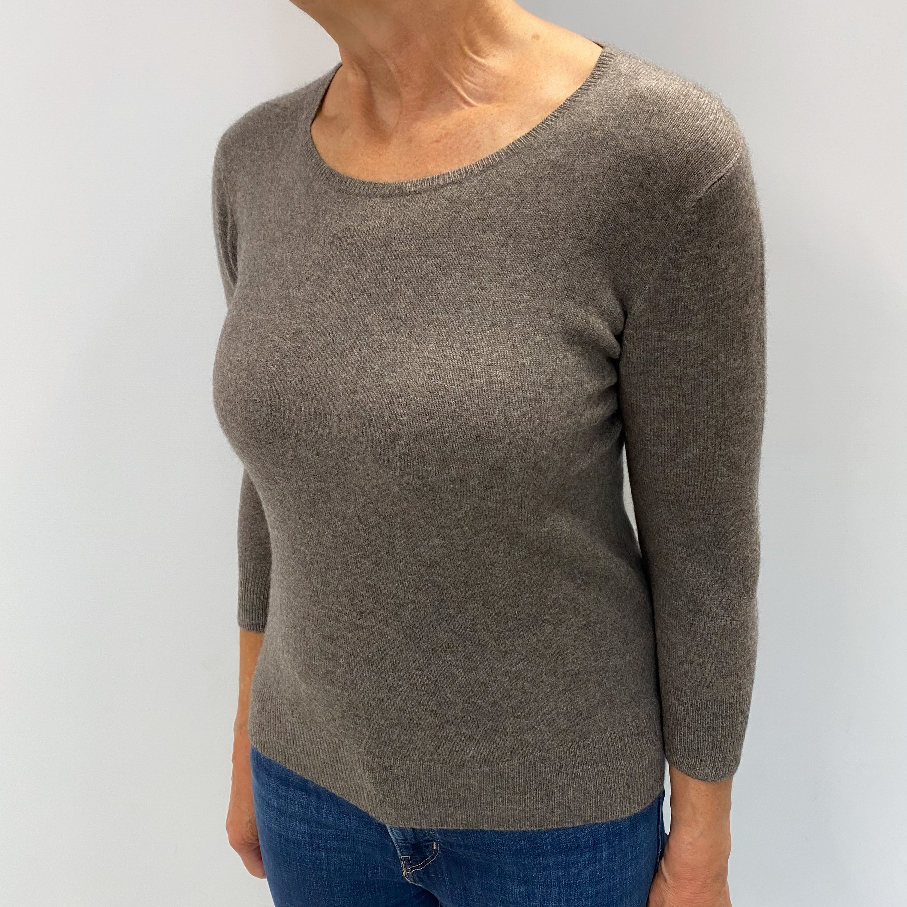 Donkey Brown Cashmere Crew Neck Jumper Medium