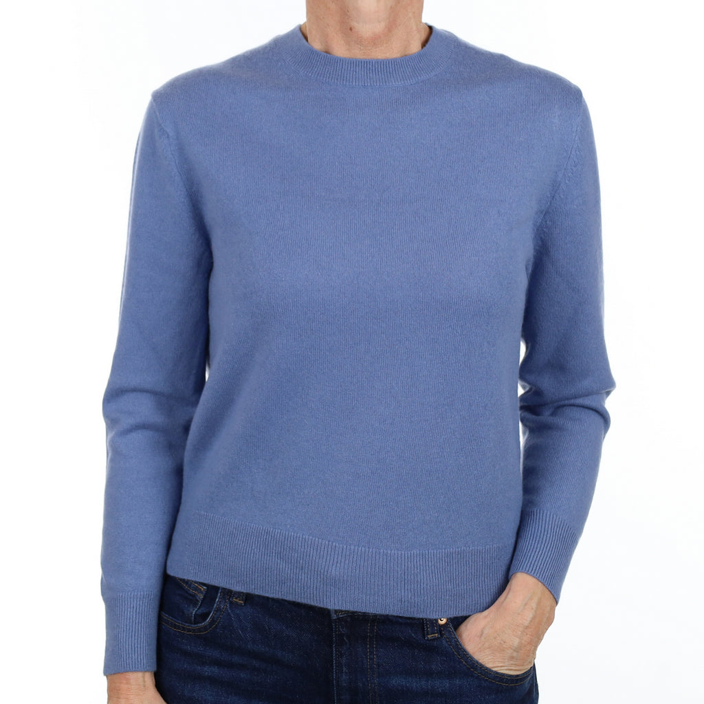 Denim Blue Cashmere Crew Neck Jumper Small