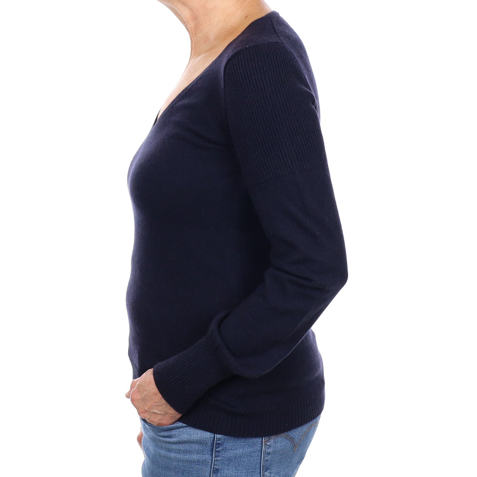 Theory Navy Blue Cashmere V Neck Medium